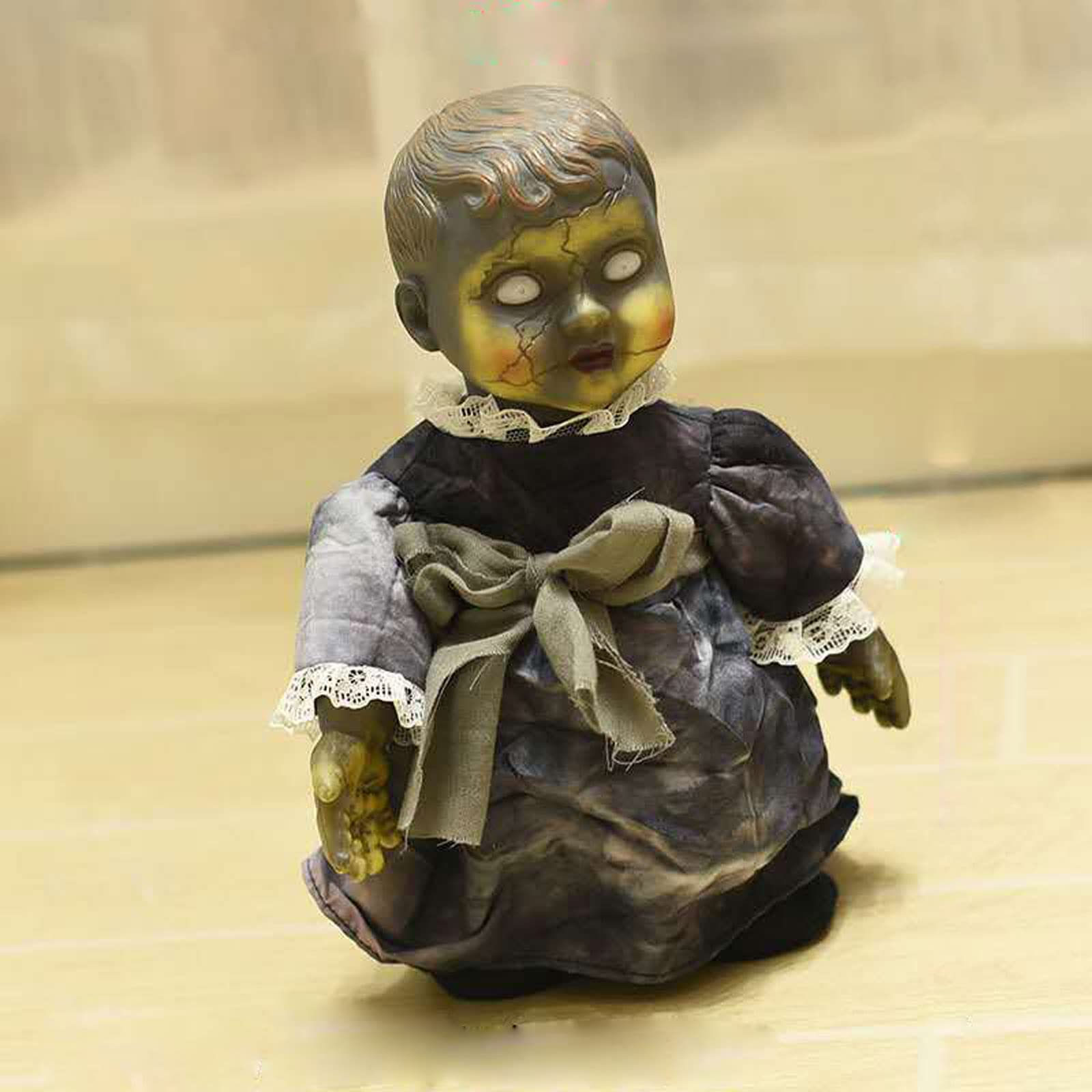 YXGLL Electric Walking Halloween Ghost Doll with Glowing Eyes - Scary Animated Toy for Horror Party Decorations, Haunted House Props & Kids' Spooky Gift - Perfect for Halloween Parties, Haunted Attractions & Themed Events