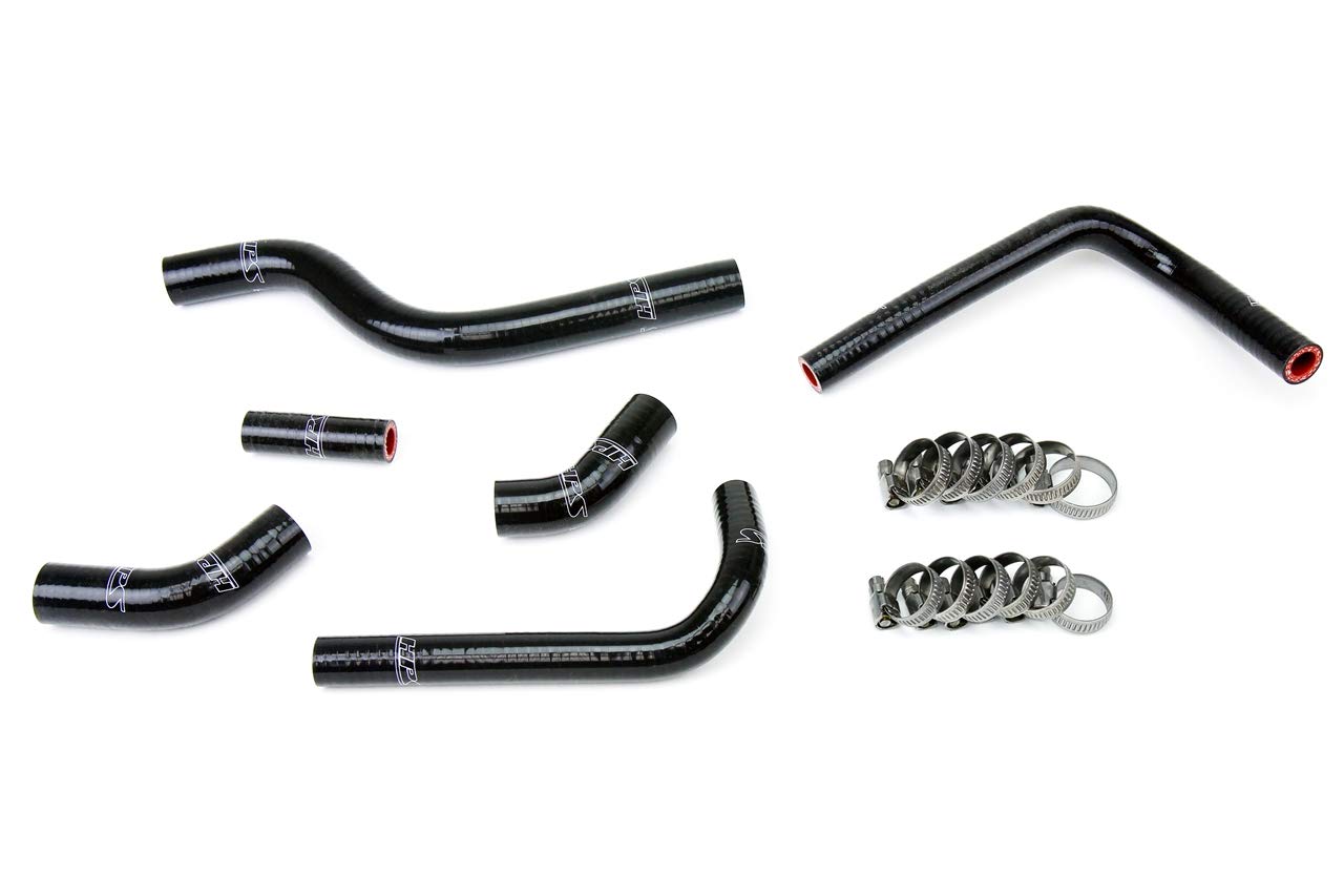 HPS 57-1252-BLK Black Silicone Radiator Coolant Hose Kit - High Performance Cooling Solution for Cars, Trucks & SUVs - Perfect for Engine Upgrades & Radiator Maintenance
