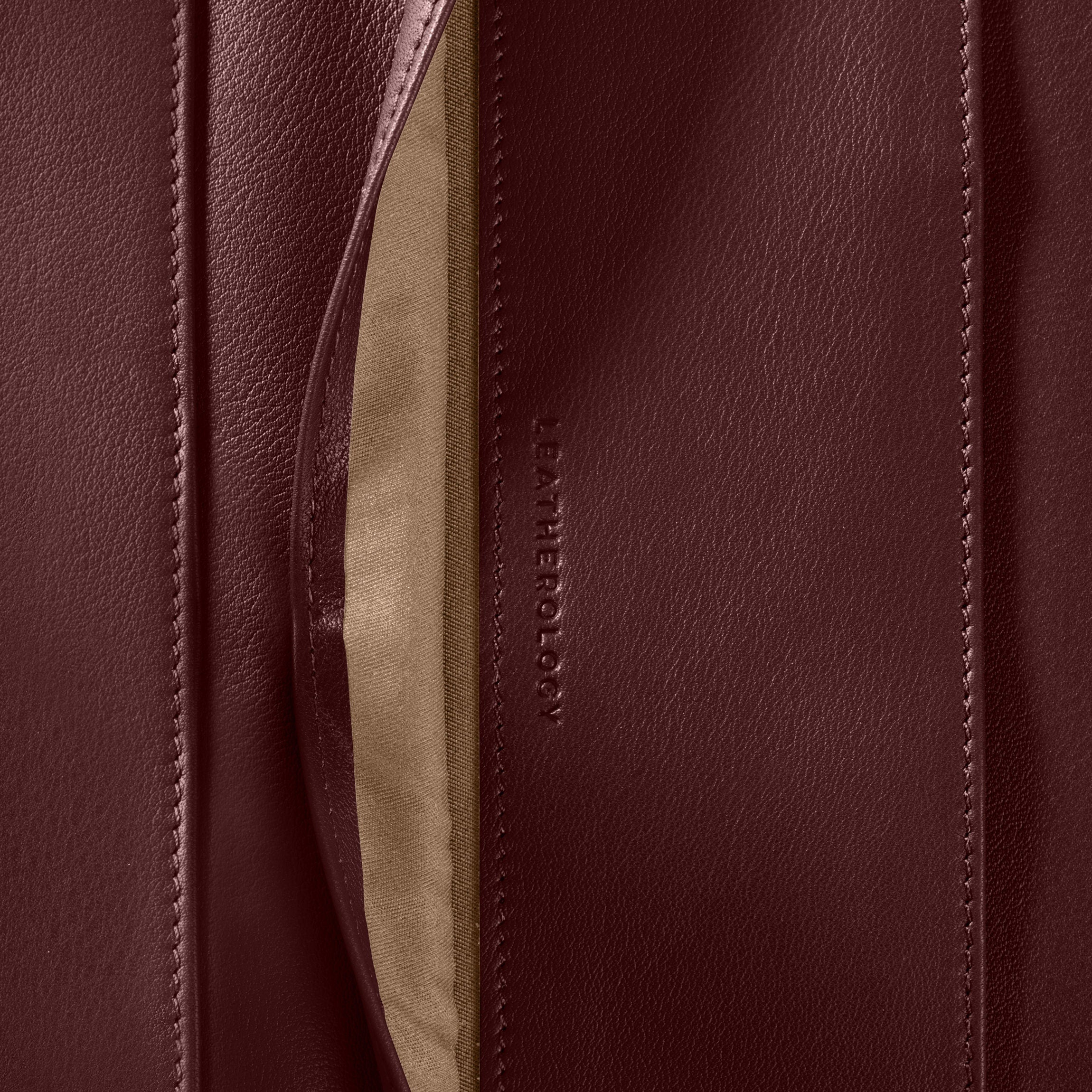 Premium Left-Handed Executive Leather Zippered Portfolio Briefcase - Bordeaux Red Business Organizer for Professionals, Meetings & Office Use