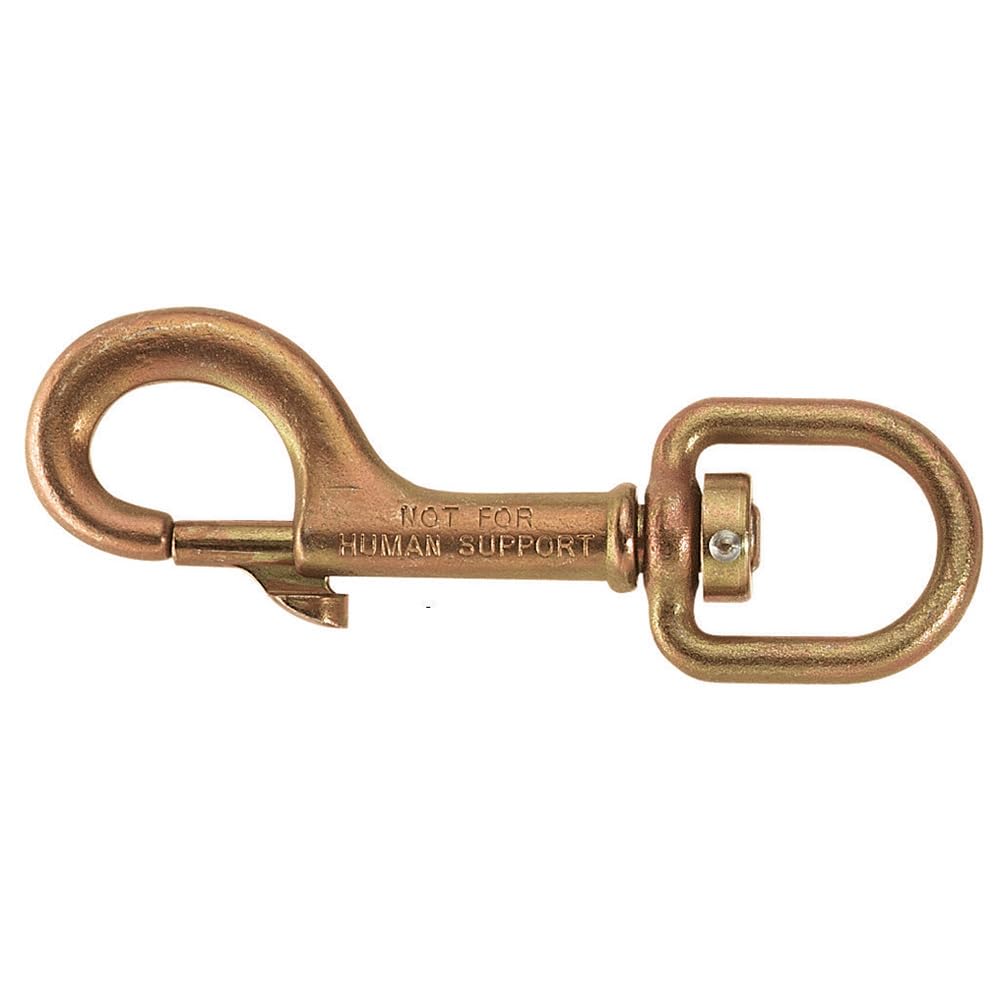 Klein Tools 470 Swivel Hook with Plunger Latch - Heavy Duty USA-Made Safety Hook for Construction, Roofing & Utility Work | Fall Protection & Tool Lanyard Accessory