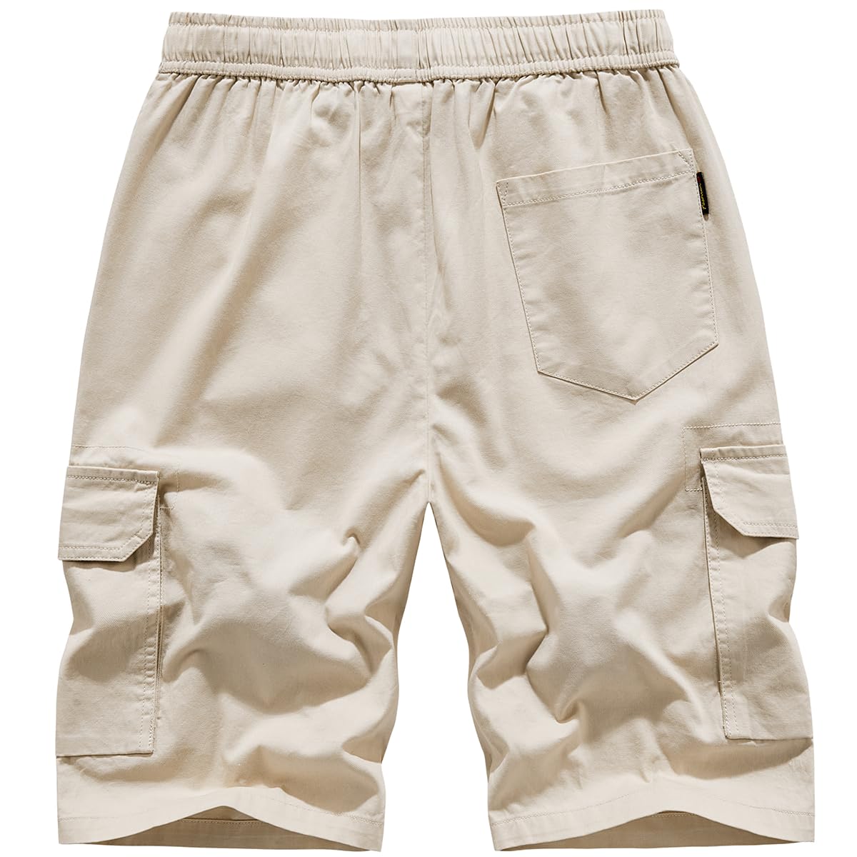 **MSMSSE Men's Cargo Shorts with Elastic Waist & Drawstring - Breathable Cotton Summer Casual Shorts for Work, Gym, Hiking & Outdoor Activities**
