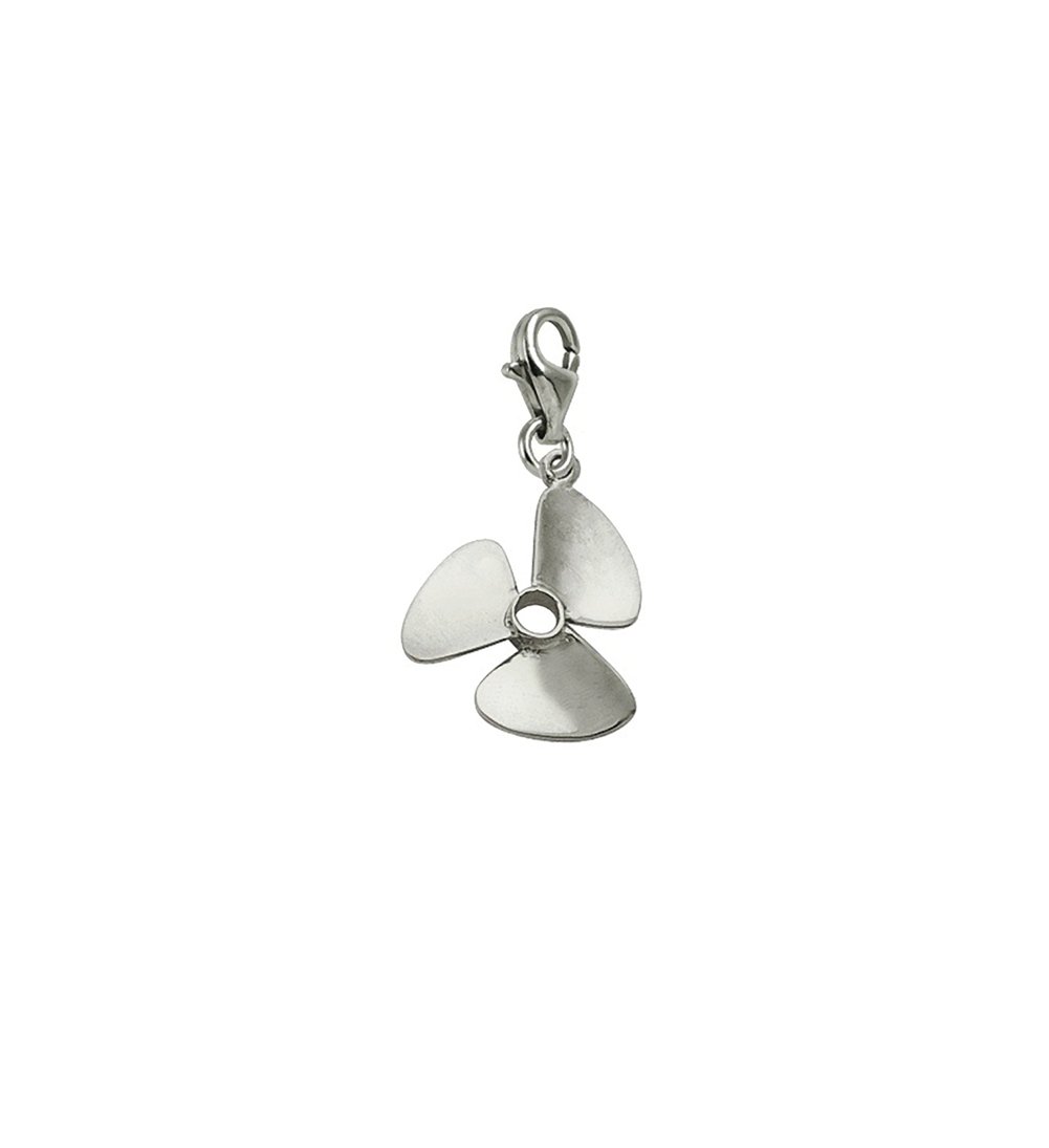 Stainless Steel Propeller Charm with Lobster Claw Clasp - Jewelry Making Supplies for DIY Bracelets & Necklaces - Perfect for Nautical Theme Jewelry, Gifts, and Craft Projects