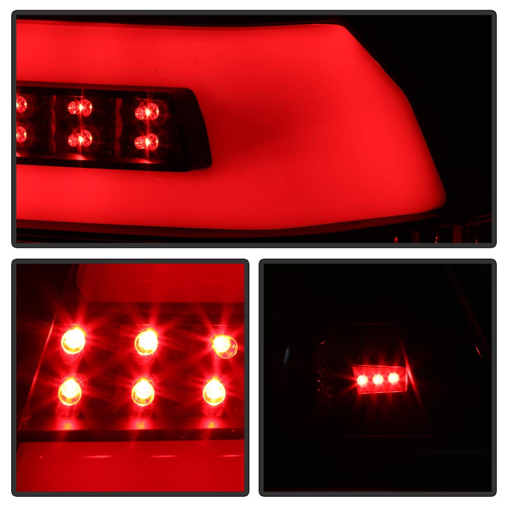 ACANII Black Dual LED Tube Tail Lights Brake Lamps Replacement for 2006-2013 Chevy Impala - Driver & Passenger Side - Enhance Night Visibility & Style for Sedans
