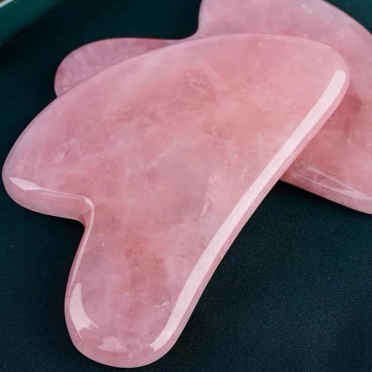 Premium Rose Quartz Gua Sha & Jade Roller Facial Massage Set - Natural Anti-Aging Skincare Tools for Glowing Skin | Lymphatic Drainage & Puffiness Reduction | Acne & Wrinkle Treatment | Perfect Gift for Women | Use for Morning Routine, Nighttime Self-Care, Travel Essentials, Home Spa & Office Relaxation | Enhance Beauty Routine for Radiant Skin