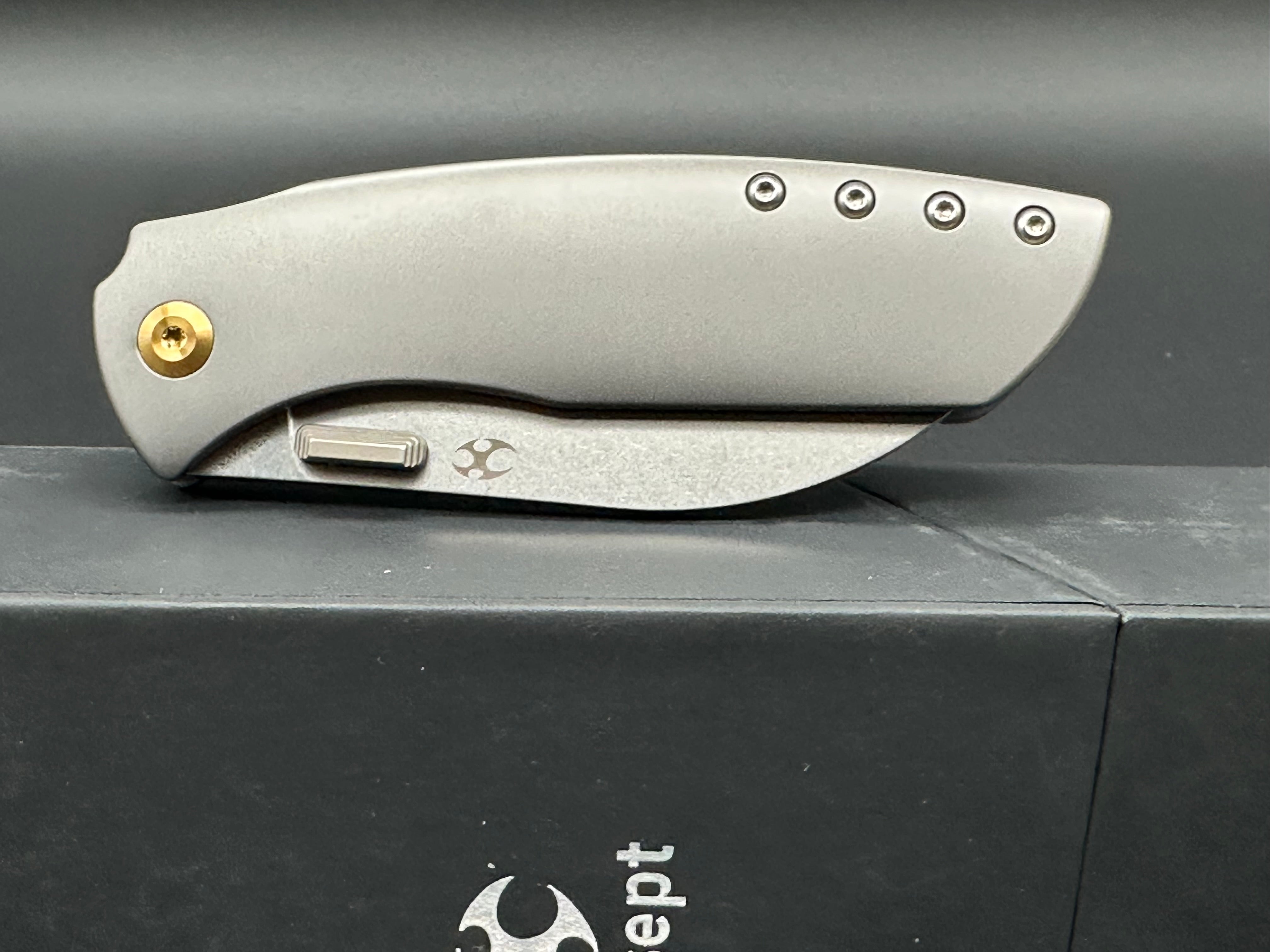 Premium Kansept Convict Titanium Folding Knife with S35VN Steel Blade - EDC, Outdoor, Survival & Tactical Use