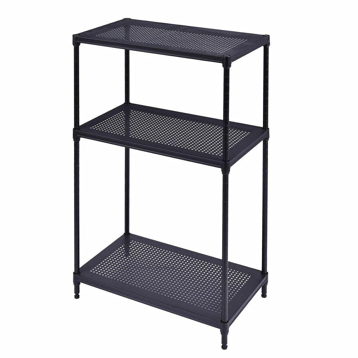 3-Tier Steel Storage Shelf Organizer for Bathroom, Kitchen, Closet & Shoe Storage - Space Saving Multi-Purpose Rack for Home Organization (Perfect for Small Spaces, Pantry Shelving & Bedroom Storage)