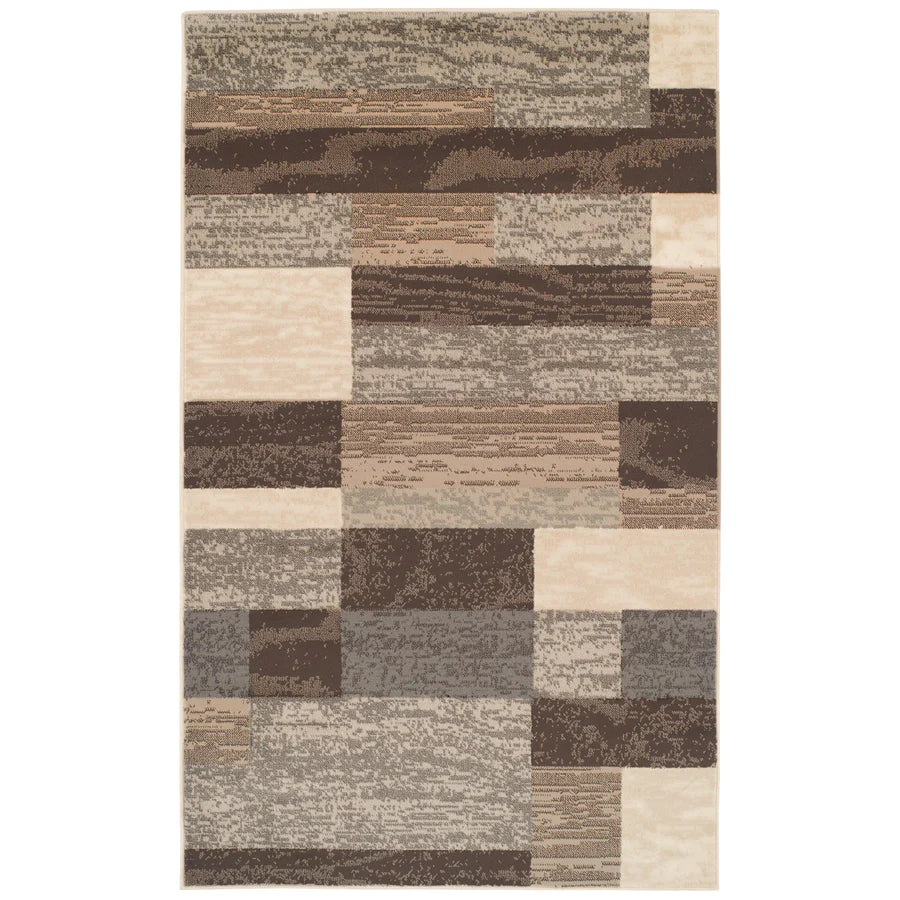 Stylish Rockwood Contemporary Geometric Patchwork Area Rug - Non-Slip Indoor Runner for Living Room, Bedroom & Office Decor