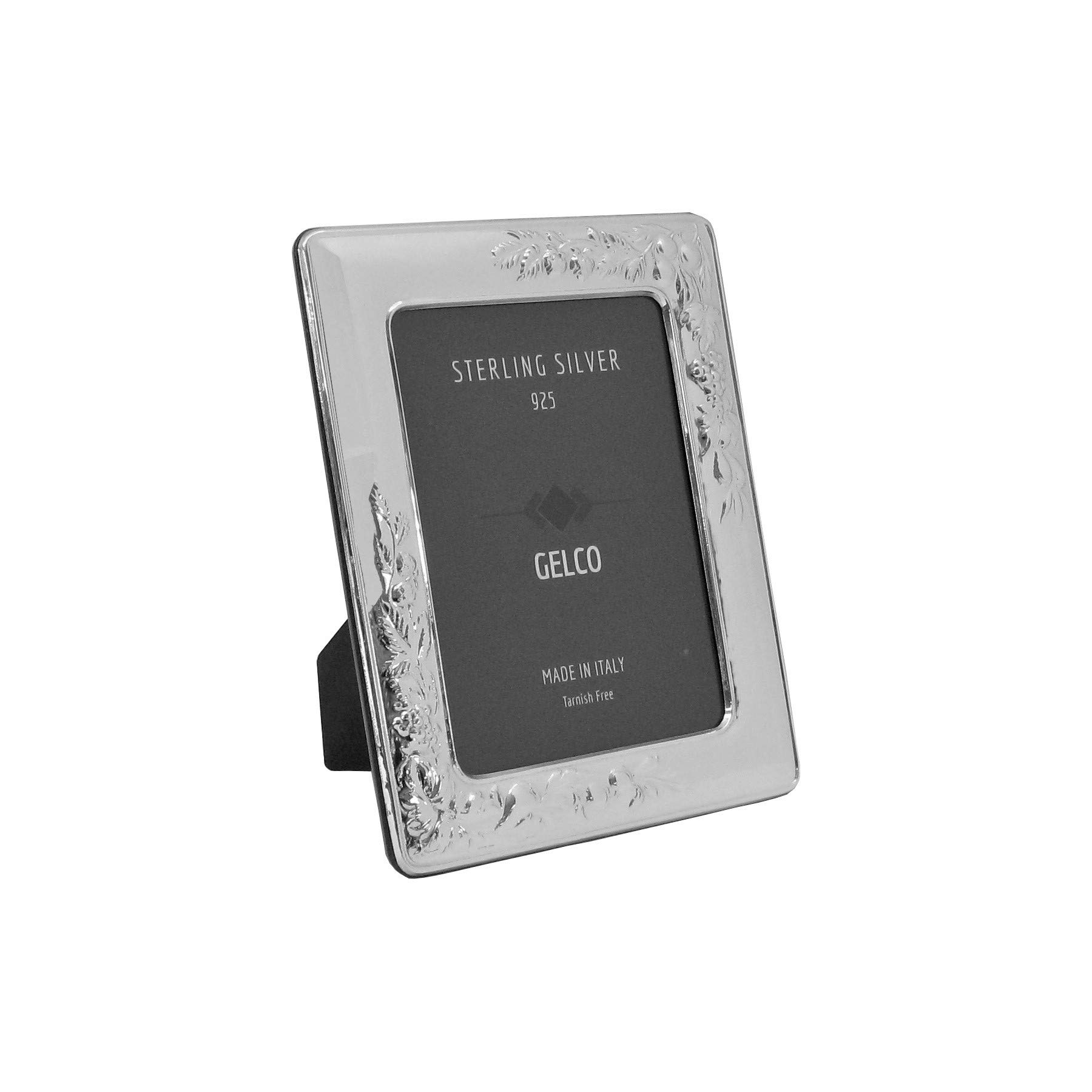 Italian 925 Sterling Silver Handmade Glossy Foliage Picture Frame (3.5