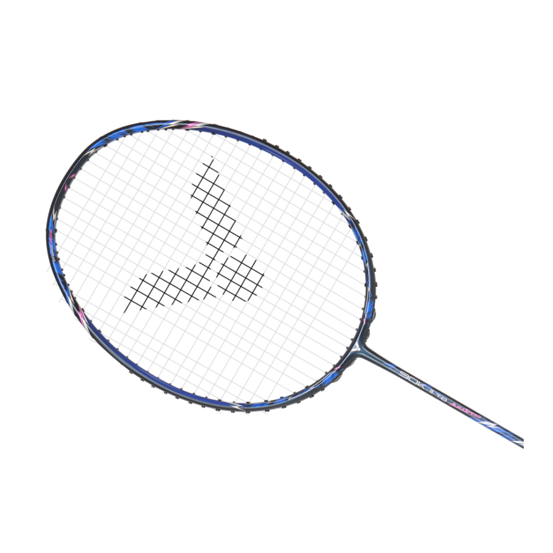 Victor Auraspeed 90K II TD Unstrung Badminton Racket - Professional Carbon Fiber Shuttlecock Racket [Midnight Blue] for Competitive Play & Training