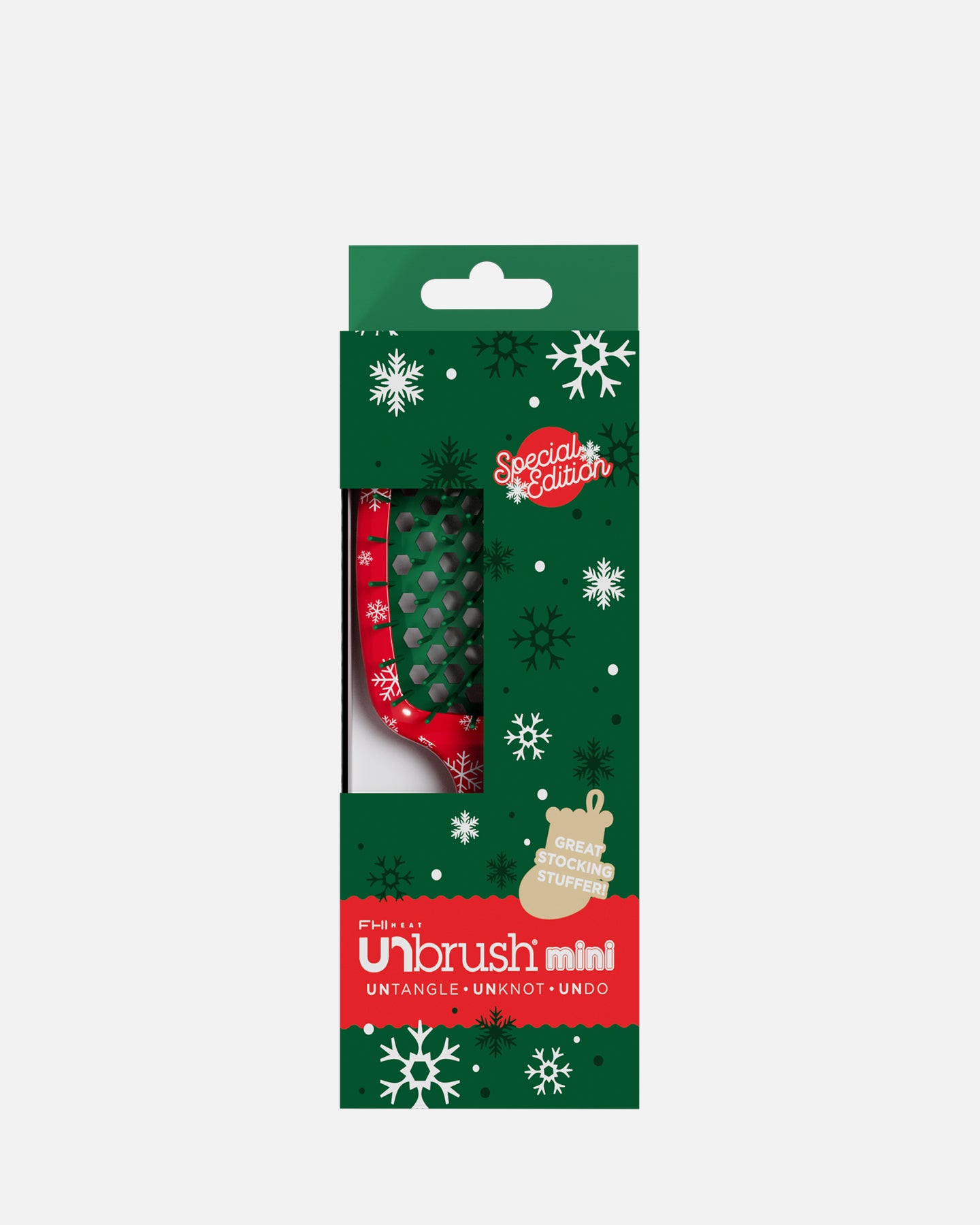 UNbrush Mini Detangling Hair Brush with Snowflake Design - Gentle Knot-Free Comb for Kids & Adults - Perfect for Travel, Home & Salon Use