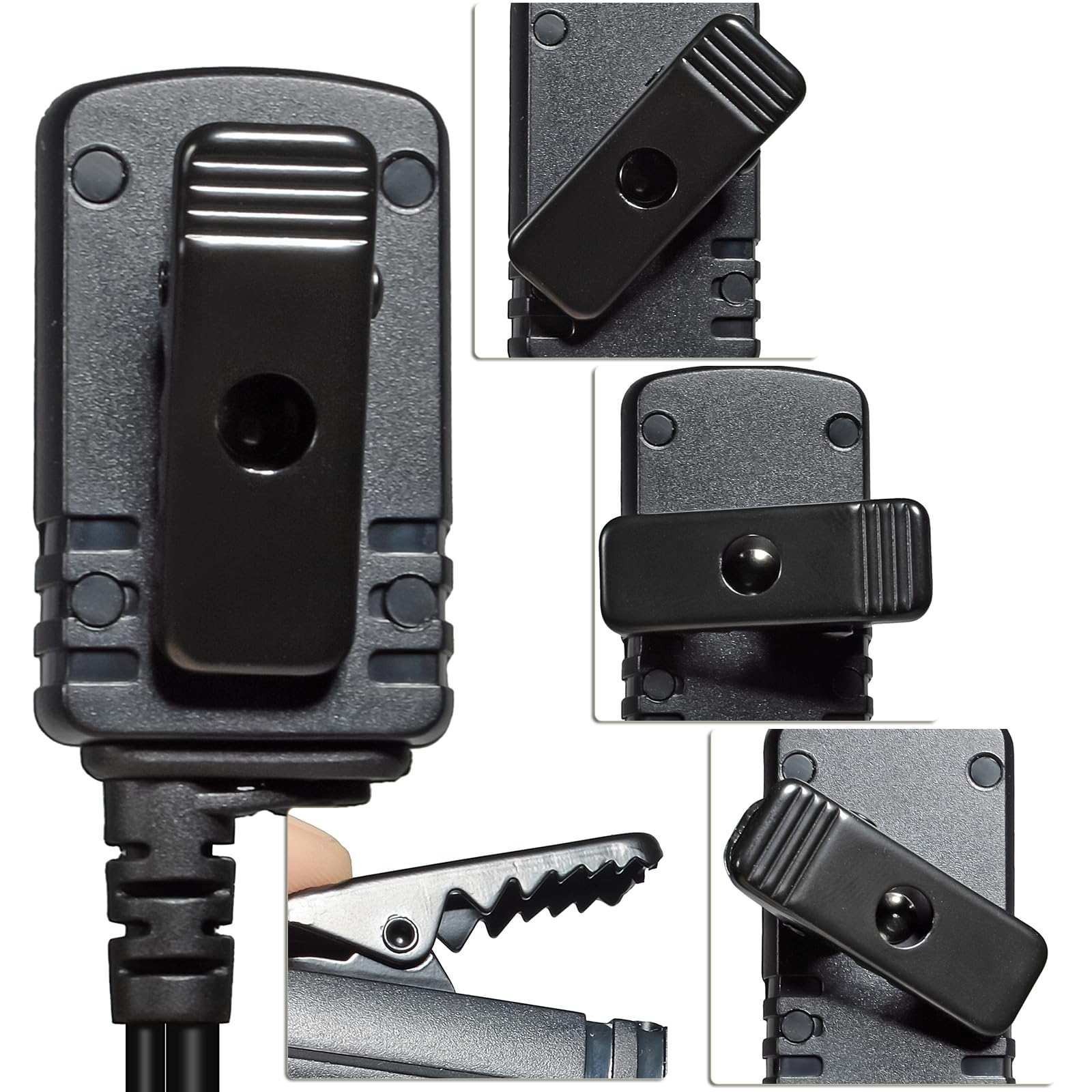 Motorola APX Series Surveillance Radio Earpiece - Low Profile Transparent Acoustic Coil Tube Headset with Large Front PTT Button (Includes Medium Earmolds) | Ideal for Law Enforcement, Security Personnel & Discreet Communication