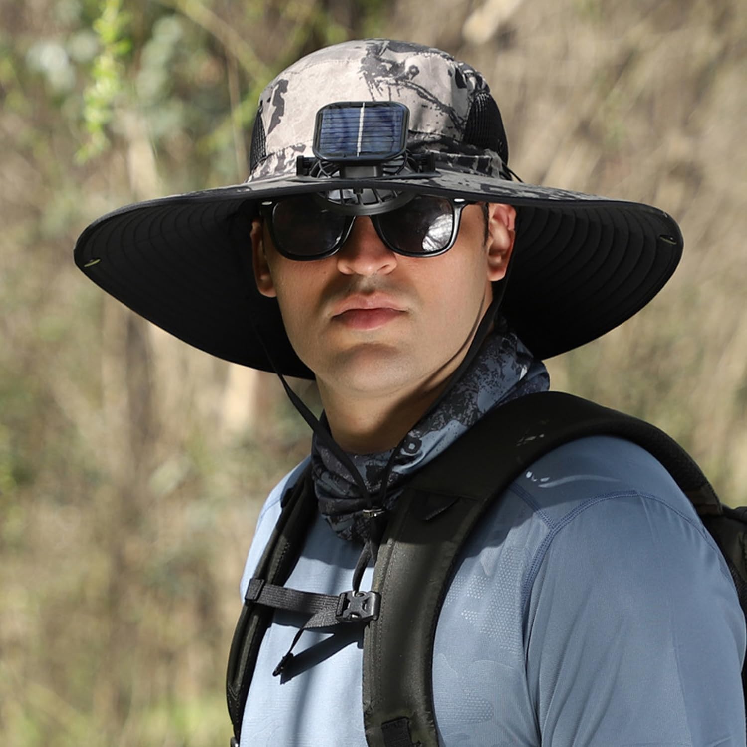 Solar Fan Hats for Men & Women - Wide Brim UV Protection Outdoor Hat with Rechargeable Battery - Perfect for Fishing, Beach, Gardening & Summer Activities
