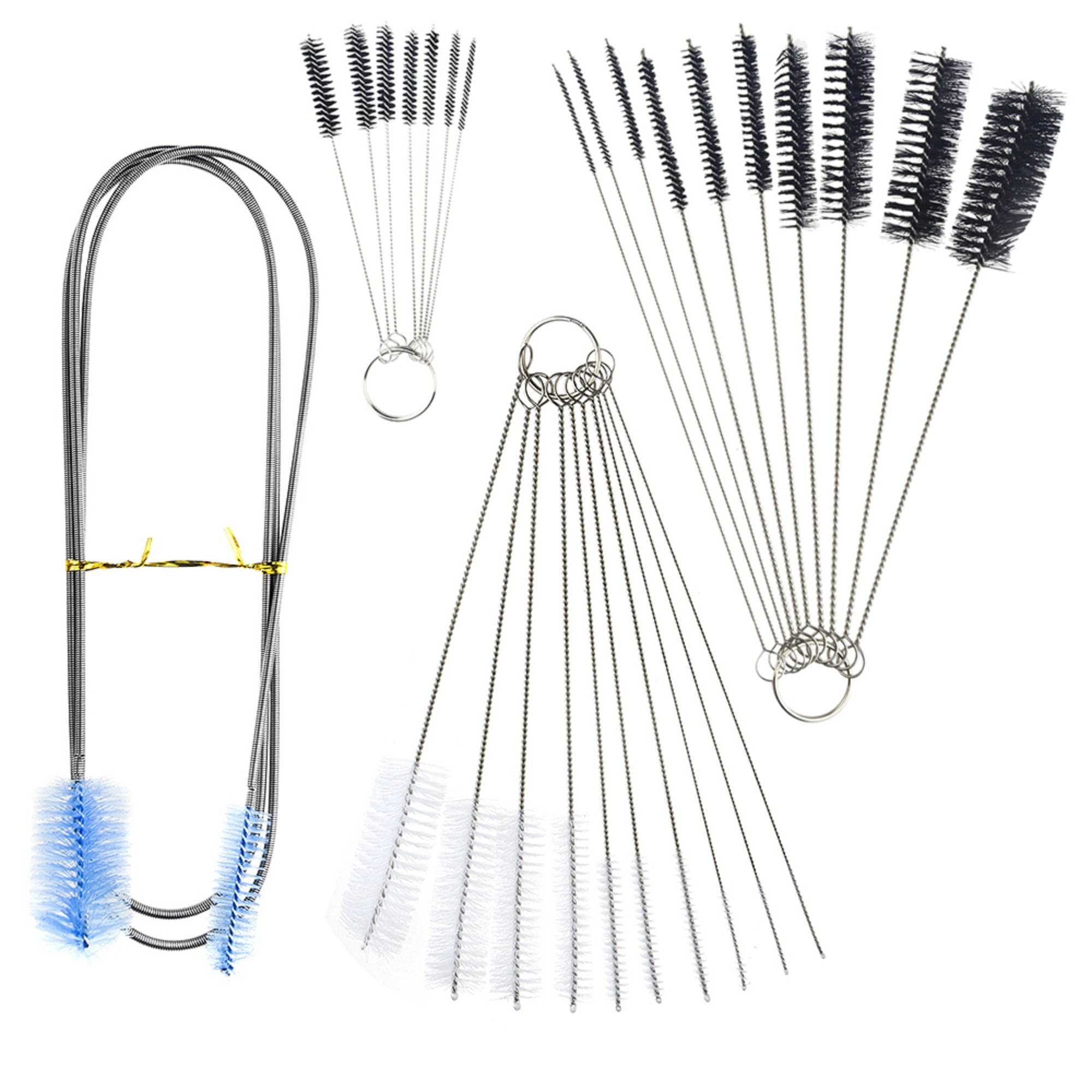 28Pcs Aquarium Filter Brush Set - Nylon Tube Brush with Flexible Double-Ended Hose & Stainless Steel Long Handle - Perfect for Fish Tank, Home, Kitchen Cleaning - Ideal for Aquarium Maintenance, Pipe Cleaning, and Household Use