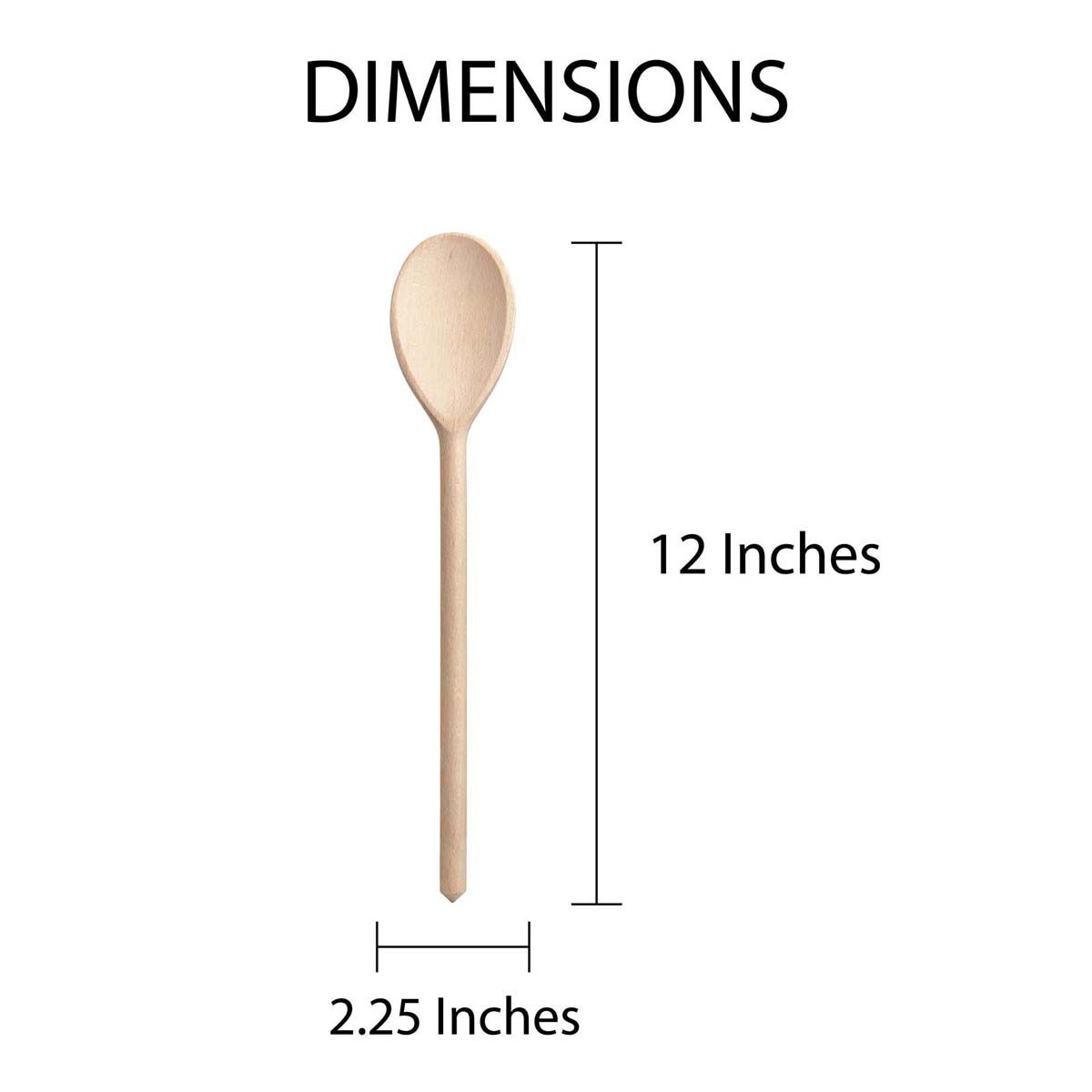 Premium Beechwood Spoon Set of 12 - Natural Wooden Kitchen Utensils for Cooking, Baking & Serving - Eco-Friendly & Durable Wood Spoons for Everyday Use