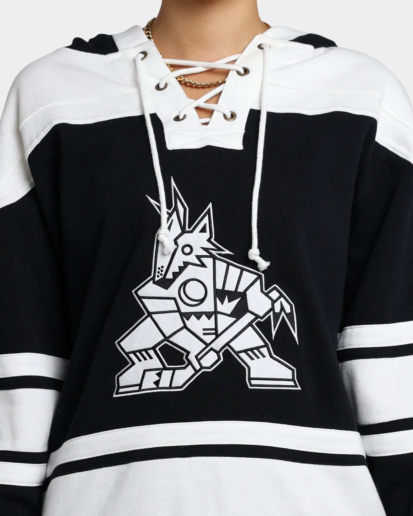 47 Brand Arizona Coyotes Superior Lacer Hoodie - Men's Jet Black Pullover Sweatshirt for Casual Wear & Game Day Outfits