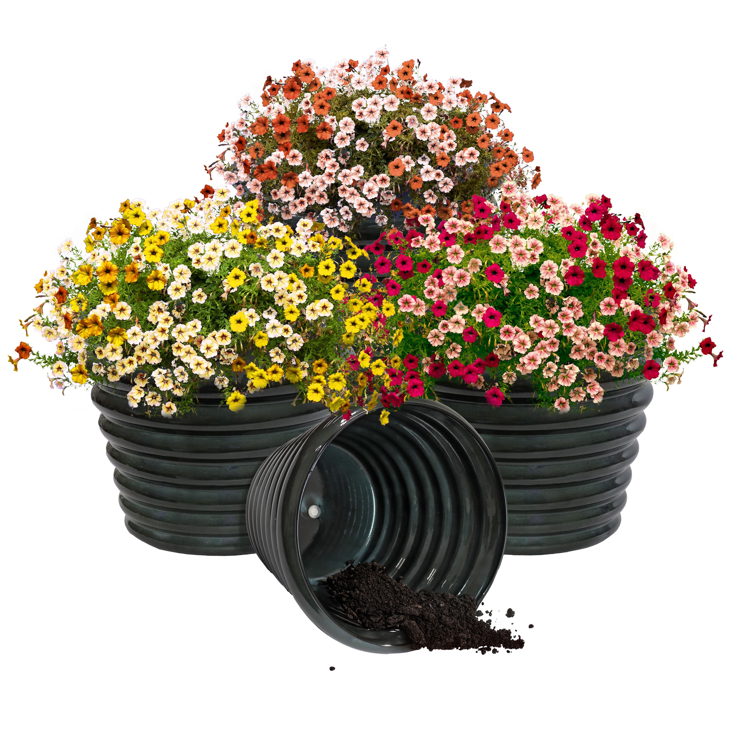 Sunnydaze Molly 12.5 Inch Metal Outdoor Planters - Rust-Resistant Garden Pots for Patio, Deck & Balcony Decor - Perfect for Flowers, Succulents & Herbs