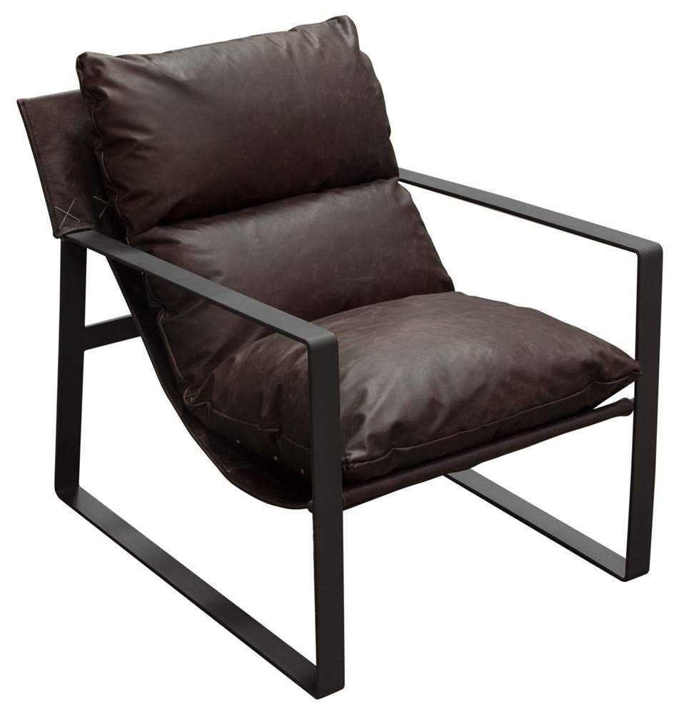 Diamond Sofa Miller Sling Accent Chair in Chocolate Brown - Modern Lounge Chair for Living Room, Bedroom & Office