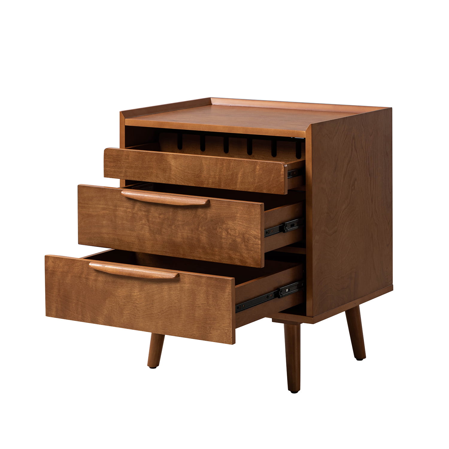 Janet 3-Drawer Nightstand with Optional Styles - Modern Bedside Table for Bedroom, Living Room & Office Storage