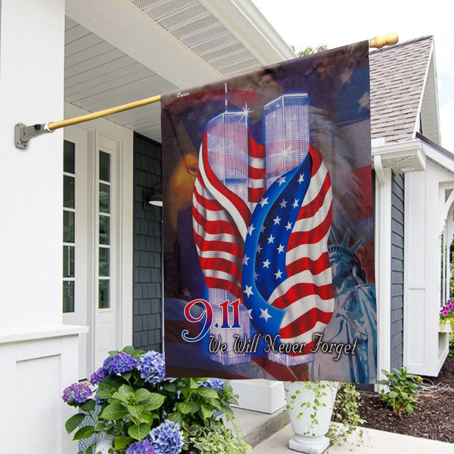 Never Forget 9/11 Flag - 30x40 Inch Double-Sided American Memorial Flag with Twin Towers Design - Outdoor Patriotic Decor for Patriot Day, Firefighter Tribute & September 11 Remembrance - Perfect for Home, Yard & Memorial Events