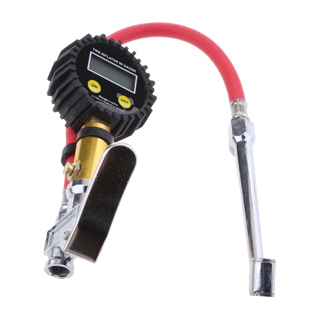 200PSI Digital Tire Inflator with LCD Display - Portable Air Compressor Pump with Pressure Gauge for Car, Truck, Motorcycle, Bicycle - Perfect for Road Trips, Emergency Use & Home Garage Maintenance