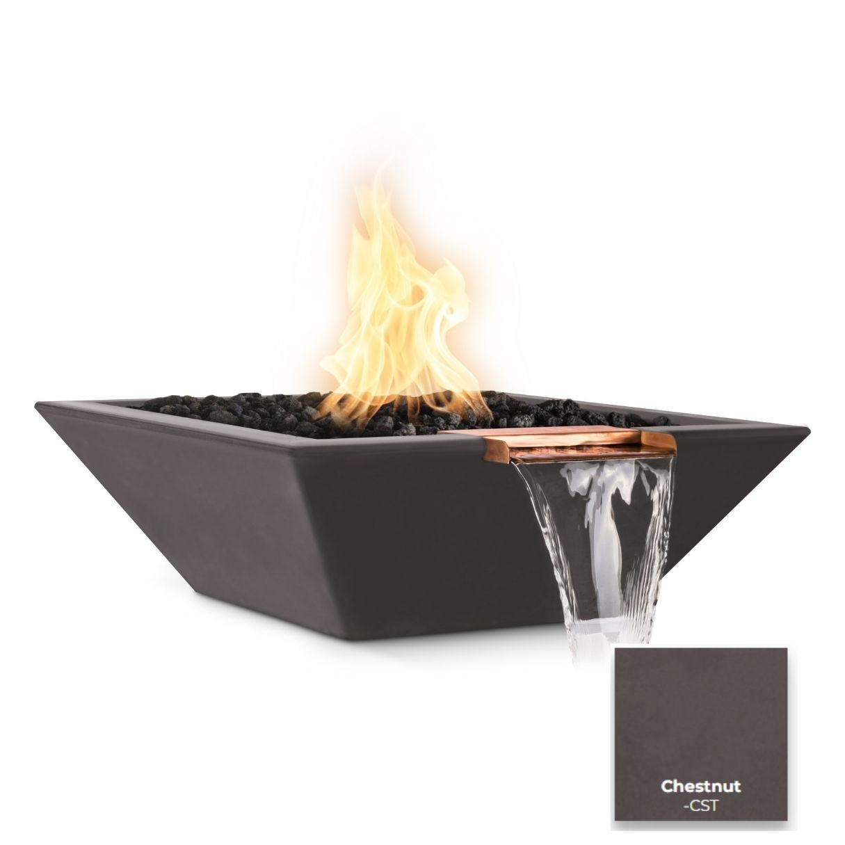 Maya Concrete Fire & Water Bowl - Outdoor Fire Pit & Water Feature for Patio, Garden, and Backyard Decor | Perfect for Relaxing Evenings & Entertaining Guests