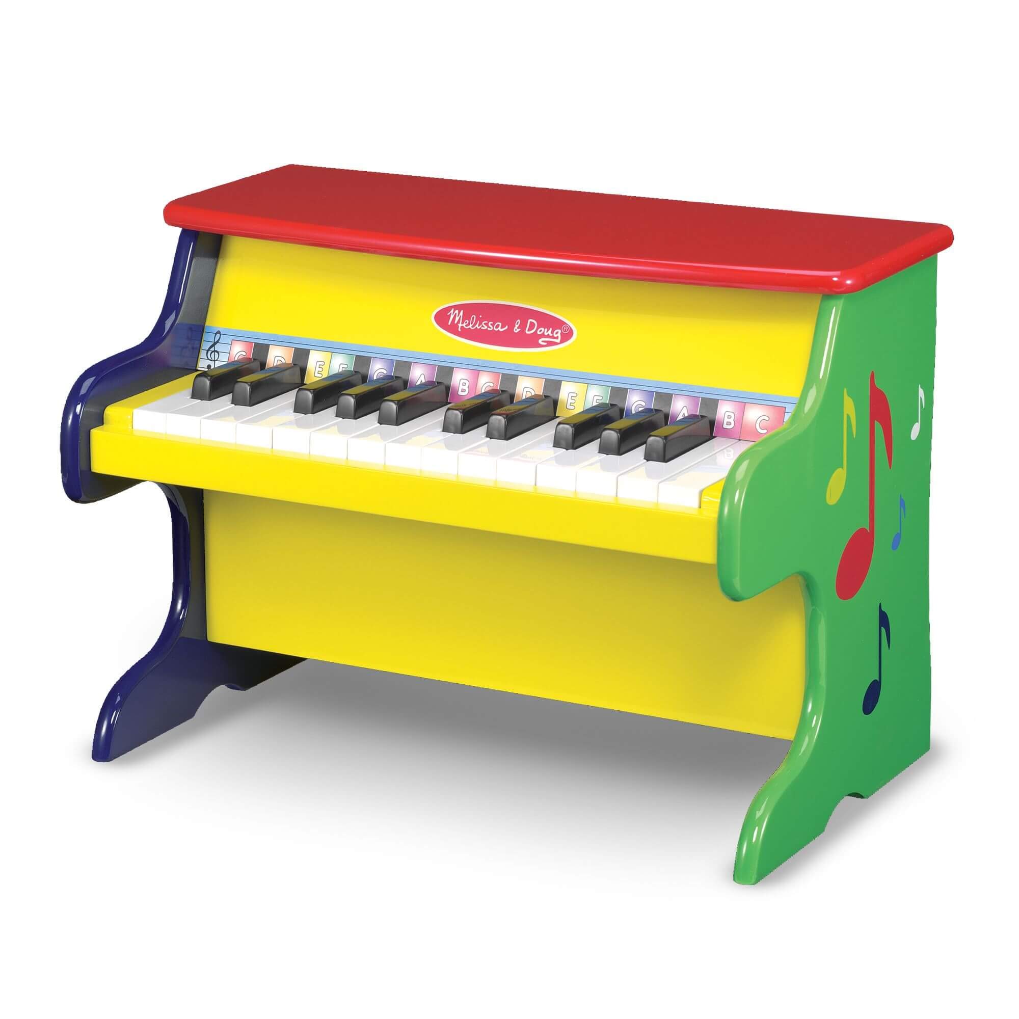 Melissa & Doug Learn-To-Play Piano Toy for Kids Ages 3+ - 25 Key Musical Keyboard with Color-Coded Songbook - Yellow/Brown/Green - Perfect for Early Childhood Music Education & Pretend Play at Home