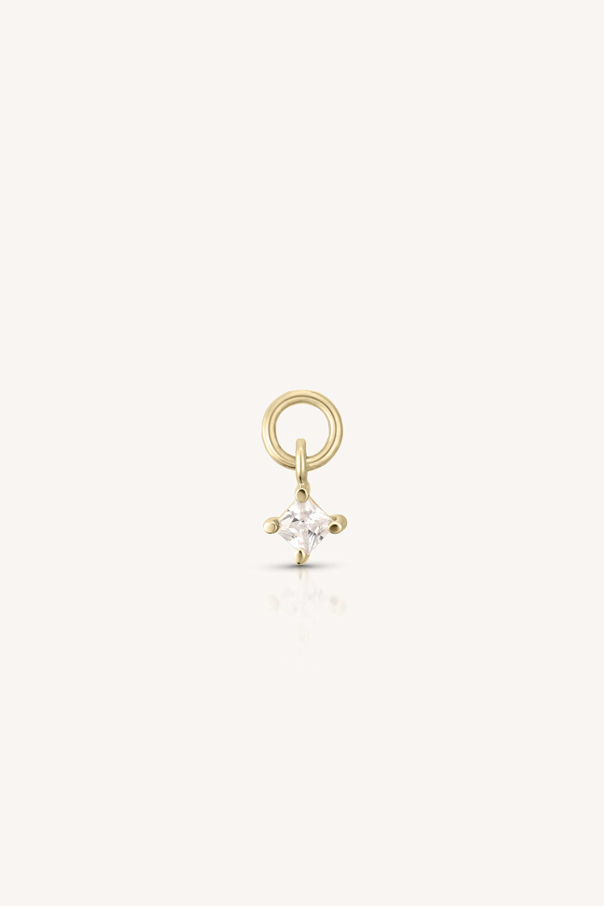 14K Gold Petite Cubic Zirconia Charm Pendant - Perfect for Necklaces, Bracelets & Gifts for Her