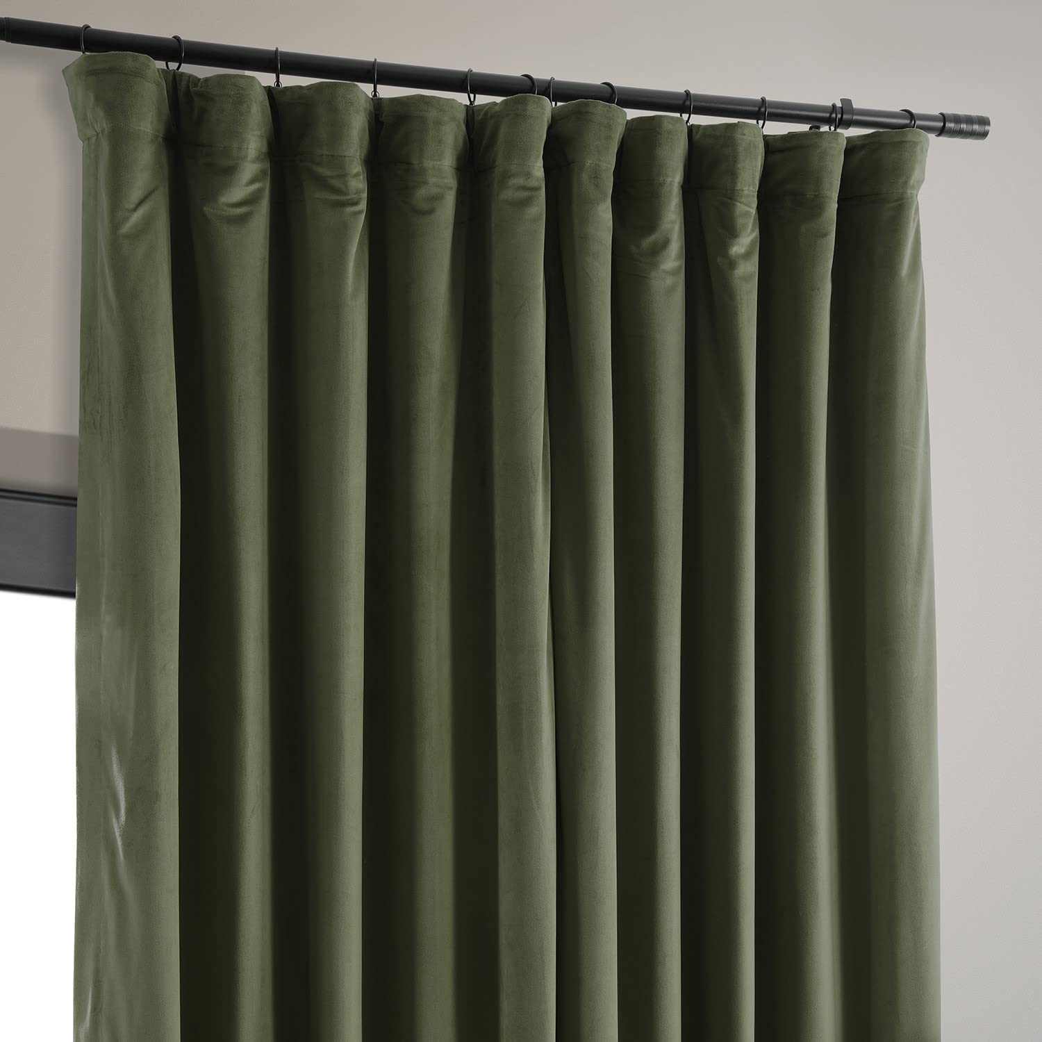 HPD Half Price Drapes Extra Wide Signature Blackout Velvet Curtains - 96 Inch Length, 1 Panel, 4-Pass Hotel Blackout Lined Thermal Insulated Window Drapes for Bedroom (100W x 96L, Hunter Green) - Perfect for Light Blocking, Privacy & Energy Efficiency in Living Room, Nursery & Home Theater