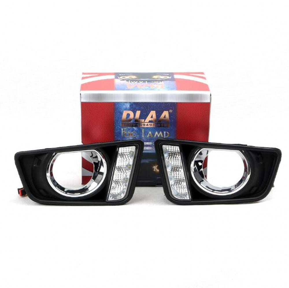 2PCS White LED Daytime Running Lights (DRL) Replacement for Toyota Hilux REVO 2015-2016 - Bright Durable Car Accessories for Enhanced Visibility & Safety During Daytime Driving