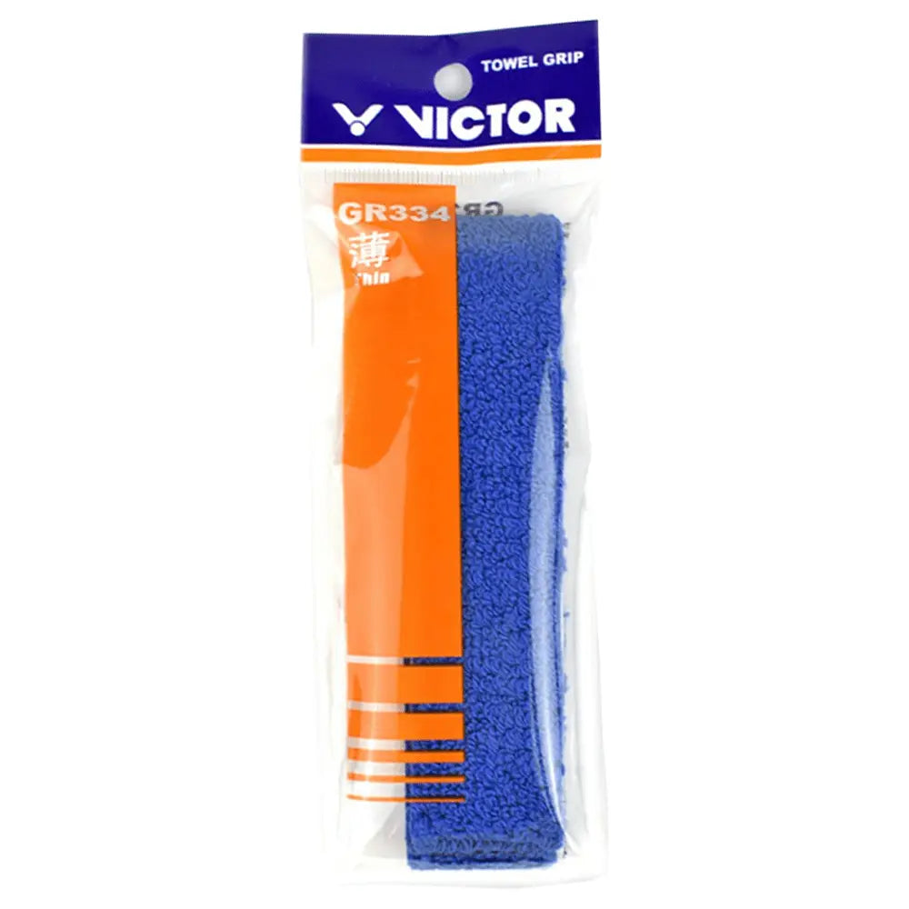 Victor GR334C Thin Badminton Racket Towel Grip - Premium Sweat Absorbent Replacement Grip for Badminton, Tennis, Squash Rackets - Perfect for Sports Training & Competitive Play