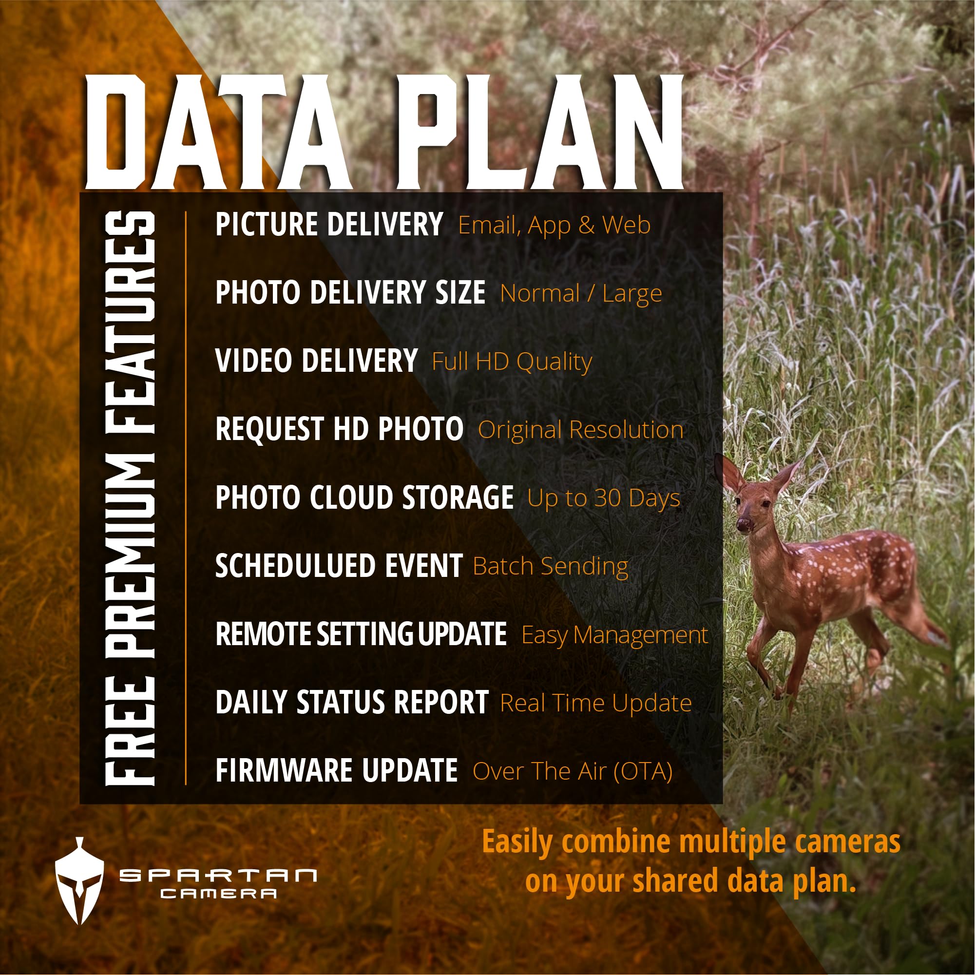 **Spartan GoLive 4G LTE Trail Camera with GPS - Free US Roaming, Live Streaming, Anti-Theft Tracking, On-Demand Photos & Videos, Real-Time Alerts - Built-in Battery for Wildlife Monitoring & Home Security**