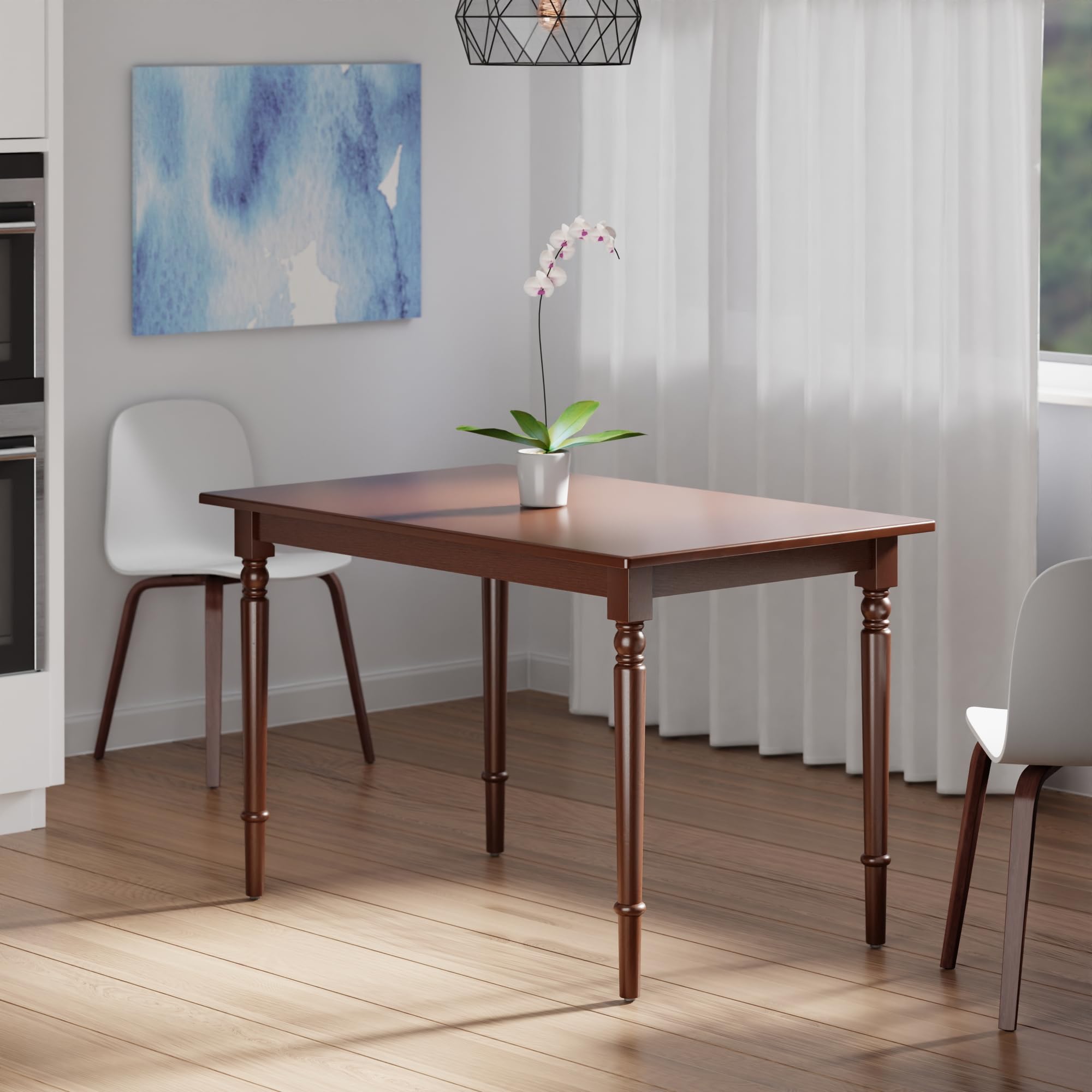 Winsome Ravenna 47-inch Rectangular Walnut Dining Table for 6 People - Perfect for Family Meals & Kitchen Gatherings