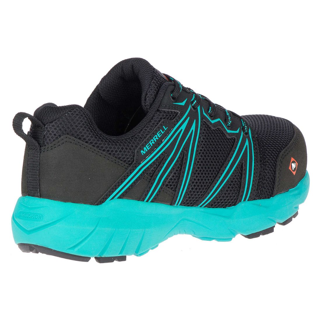 Merrell Fullbench Superlite J17548 Women's Alloy Toe CSA Certified Athletic Work Shoes - Lightweight Safety Footwear for Construction & Warehouse (Black/Teal) | Perfect for Industrial Jobs, Outdoor Work & Heavy-Duty Activities