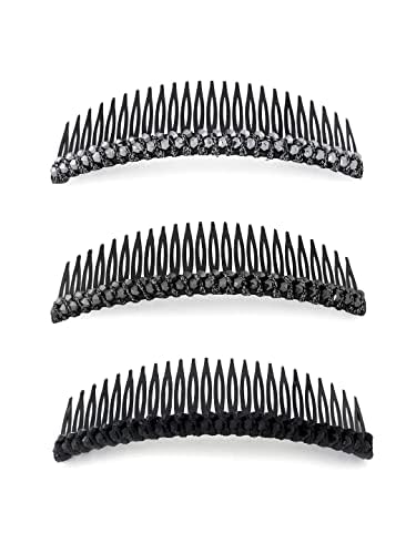 Elegant Hair Comb Pins for Women - Set of 3 Western Style Hair Clips (Side Comb, Juda Pin, Decorative Hair Accessories) - Perfect for Weddings, Parties, and Everyday Styling