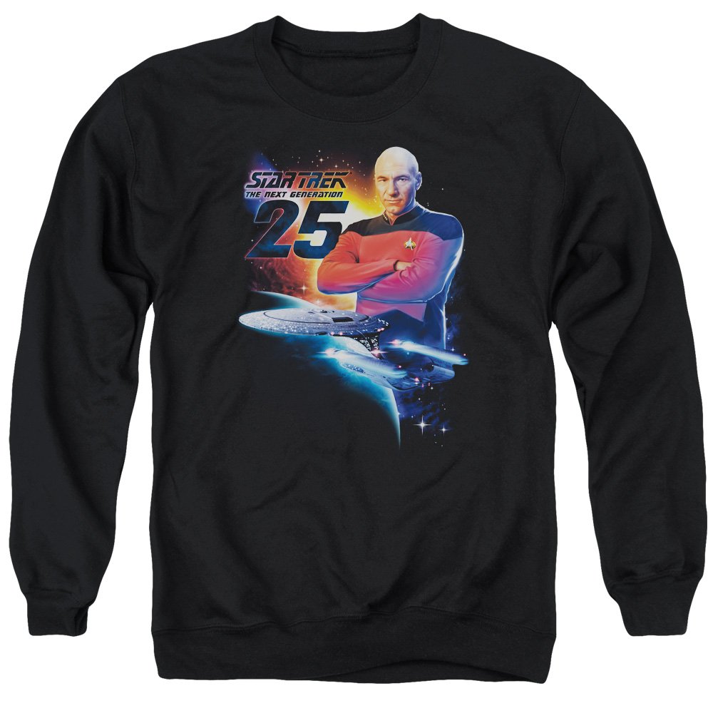 Star Trek The Next Generation TNG 25th Anniversary Unisex Crewneck Sweatshirt for Men & Women | Sci-Fi TV Show Merchandise | Perfect for Cosplay, Conventions & Everyday Fandom Wear