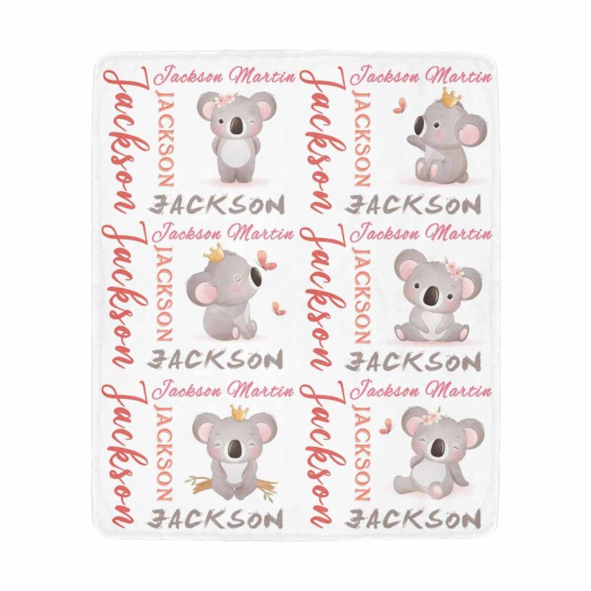 Personalized Baby Blanket with Name - Custom Monogram Blanket for Boys & Girls - Cozy 40