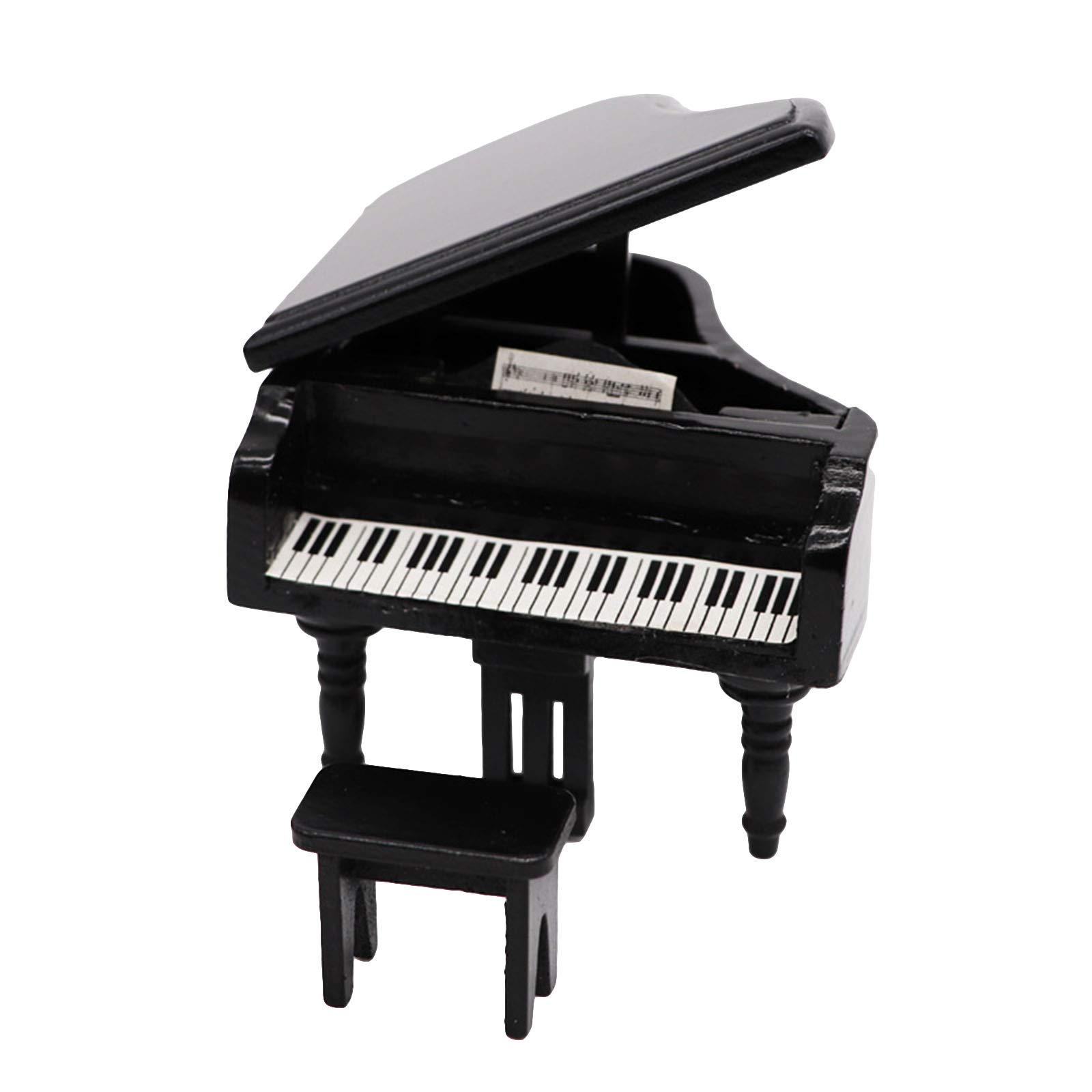 Borlai 1/12 Scale Miniature Piano Model with Stool - Realistic Dollhouse Accessory for Collectors & Home Decor | Perfect for Dollhouse Displays, Miniature Scenes & Gift Giving