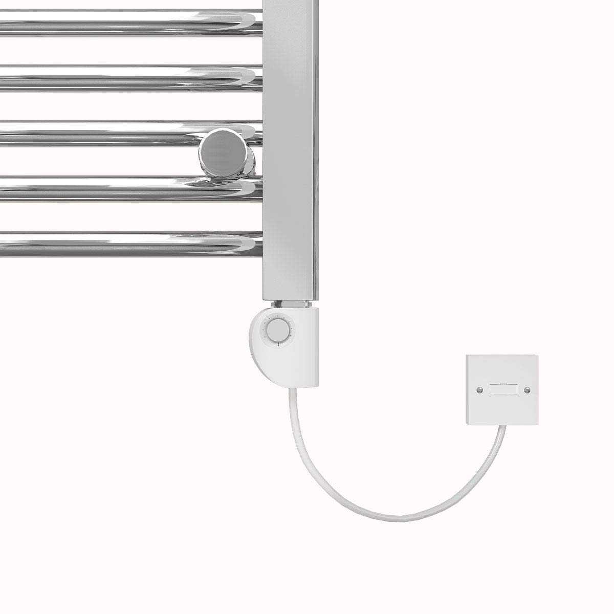 Warmehaus 800x500mm Electric Heated Towel Rail - Chrome Straight Thermostatic Bathroom Towel Radiator for Warm & Dry Towels - Perfect for Bathrooms, Spas & Luxury Homes