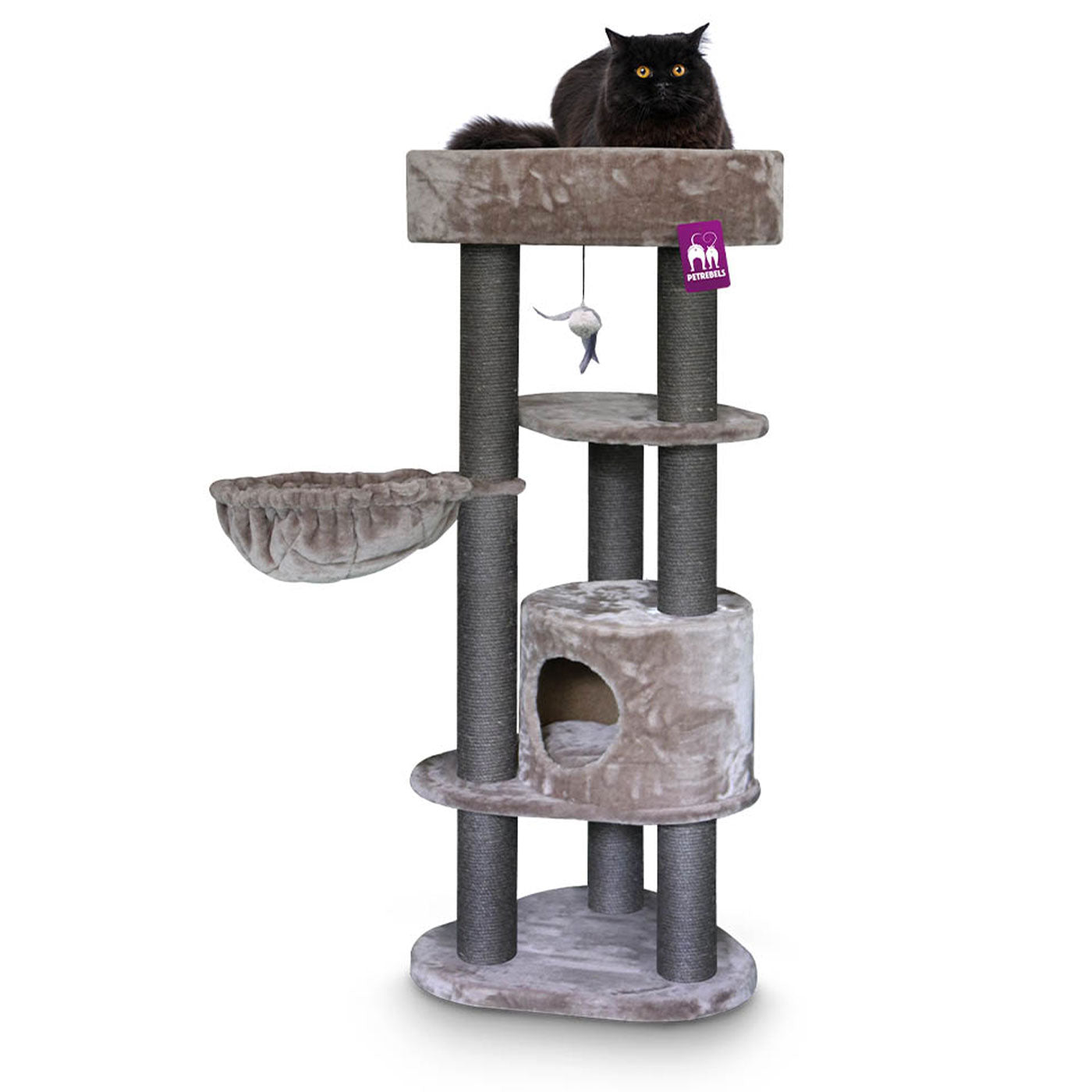 Kings & Queens Charlotte 134cm Cat Tree - Large Multi-Level Cat Condo with Scratching Posts & Perches - Perfect for Indoor Cats Play, Rest & Climbing