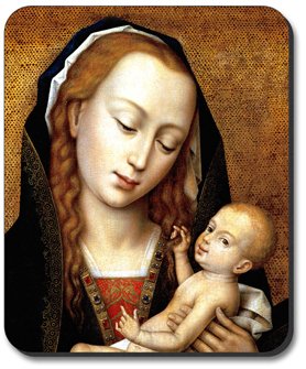 Religious Art Mouse Pad - Virgin and Child Design for Computer Desk | Non-Slip Gaming Mousepad with Christian Artwork | Perfect for Office, Home, Church Use