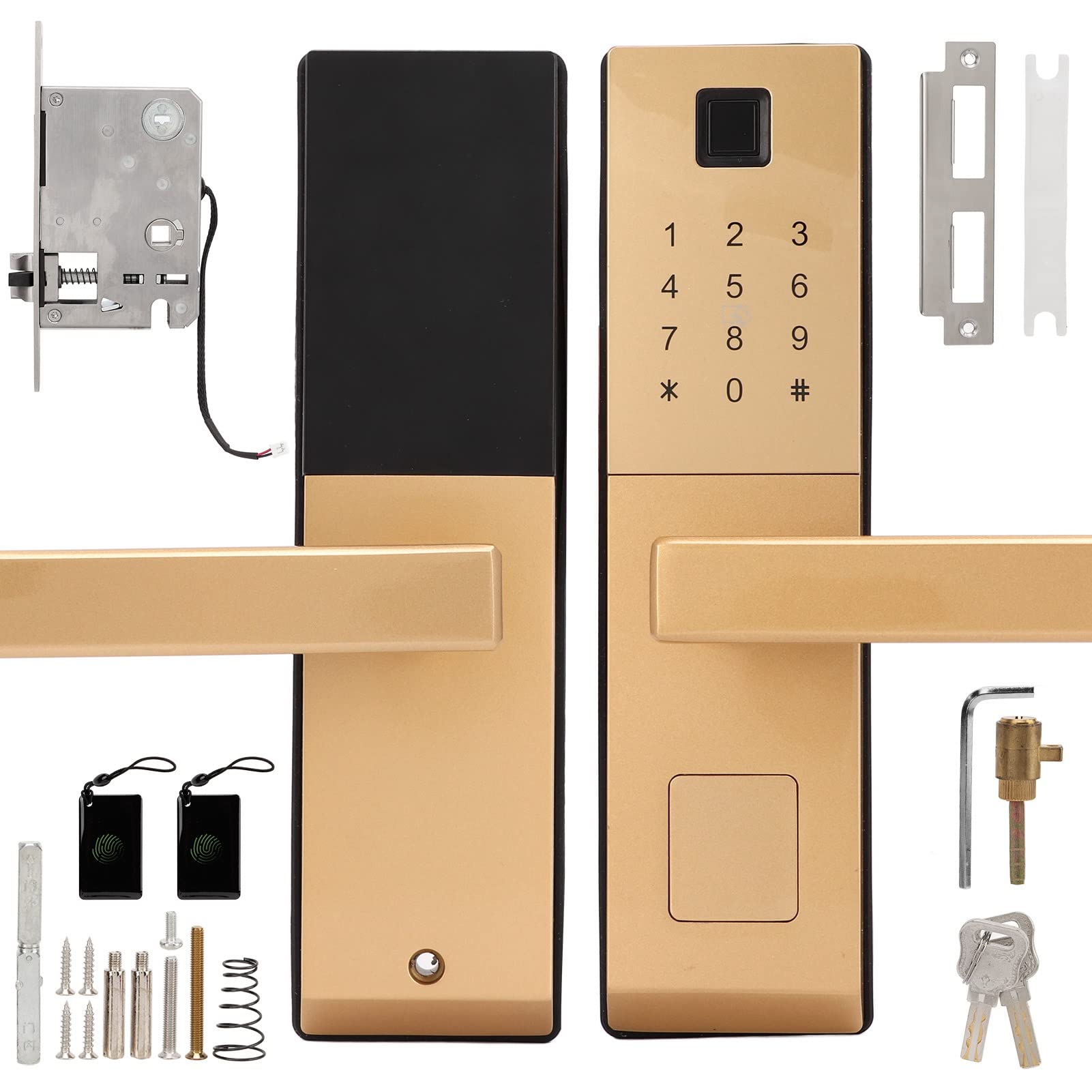 Smart Keyless Entry Door Lock - Fingerprint, Keypad, Passcode, Access Card & Key - Digital Smart Lock for Home, Office & Apartment - Secure Front Door, Back Door & Rental Properties