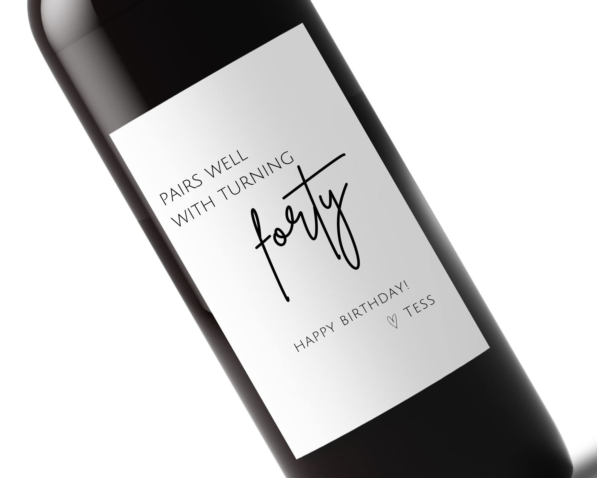 Personalized 40th Birthday Wine Label - Funny & Unique Gift for Women, Mom | Custom Wine Bottle Sticker | Perfect for 40th Birthday Parties, Milestone Celebrations & Gift Box Ideas
