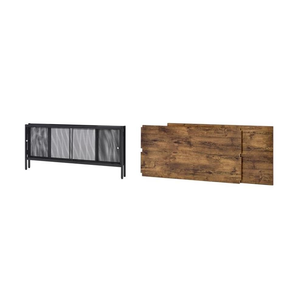 Acme Winam Rectangular Wooden Coffee Table - Antique Oak & Black Finish | Modern Living Room Furniture for Home Decor