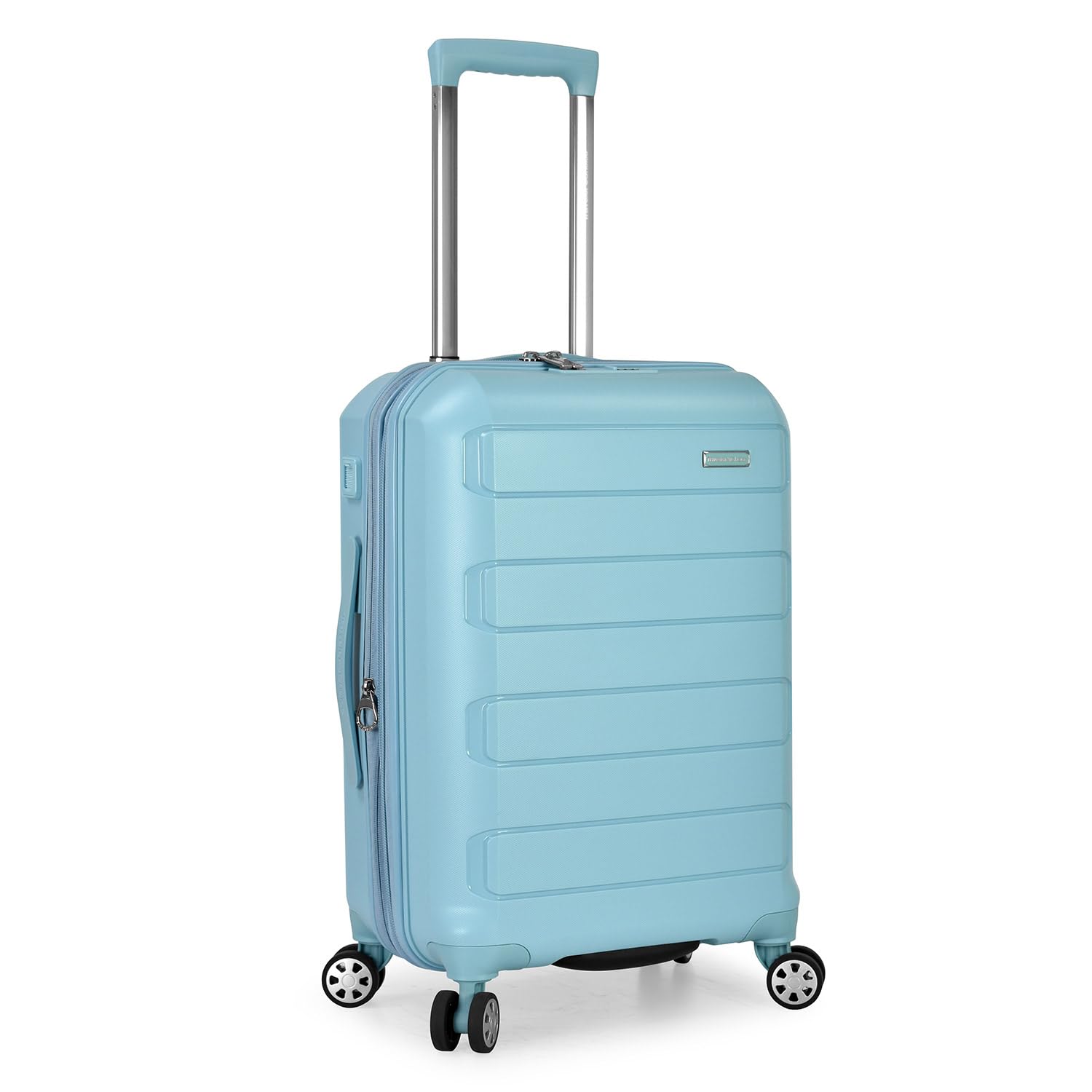 Traveler's Choice Pagosa Durable Expandable Hardshell Spinner Luggage Set (22/26 Inch) - Baby Blue - 2-Piece Carry-On & Checked Suitcase for Air Travel & Family Vacations
