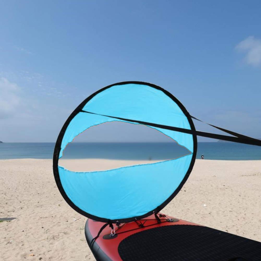 GOWENIC Foldable Downwind Sail for Kayak Canoe Boat - Lightweight Spinnaker Sail with Storage Bag - Lake Blue - Perfect for Surfing, Paddle Boarding & Water Sports Adventures
