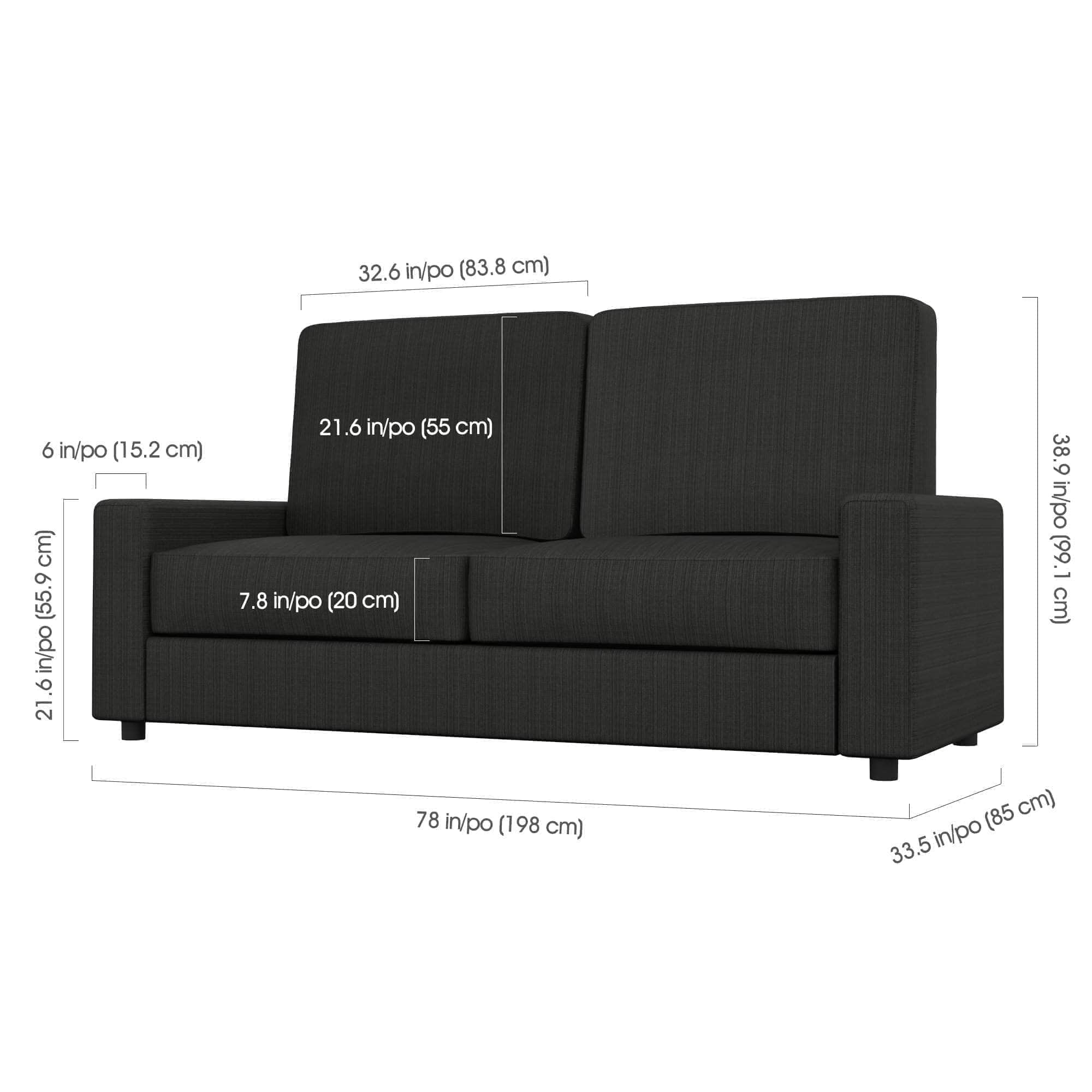 Universal Grey Sofa for Queen Murphy Bed - Backless Design | Perfect for Small Spaces, Guest Rooms & Studio Apartments