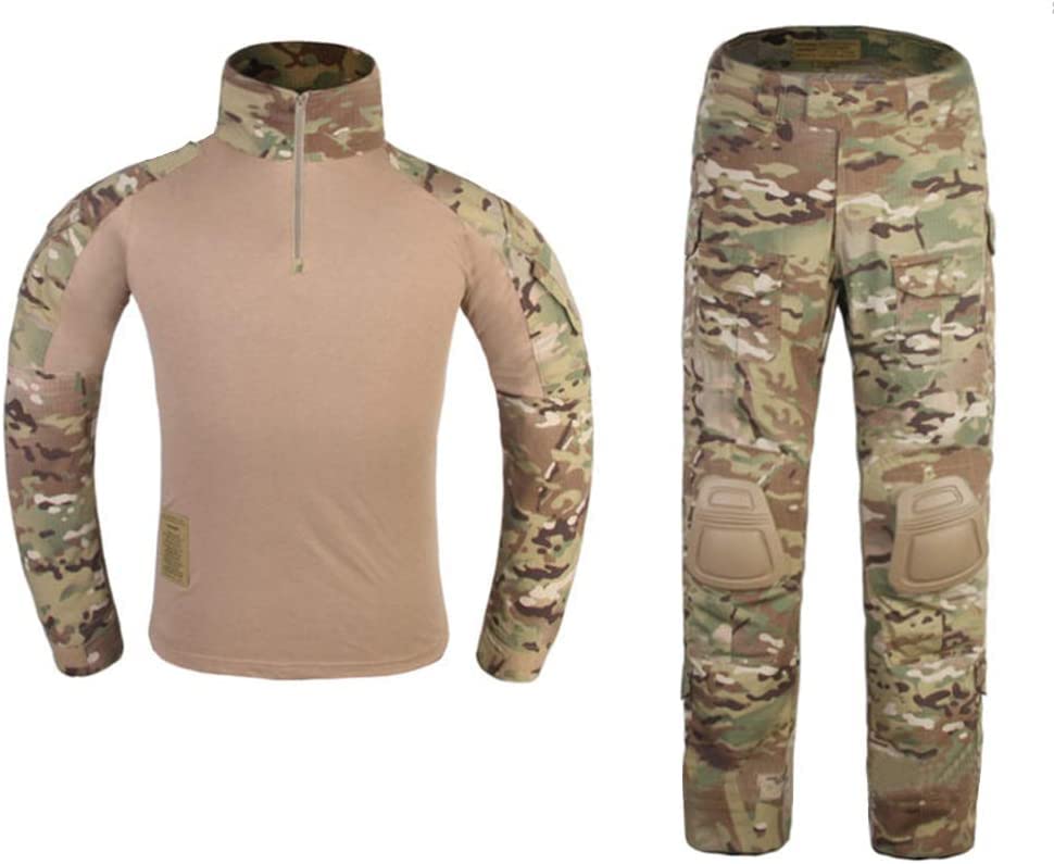 SINAIRSOFT Women's Tactical Shirt & Pants Set with Protective Pads - Gen3 Combat Uniform for Airsoft, Paintball, Outdoor Training & Military Simulation