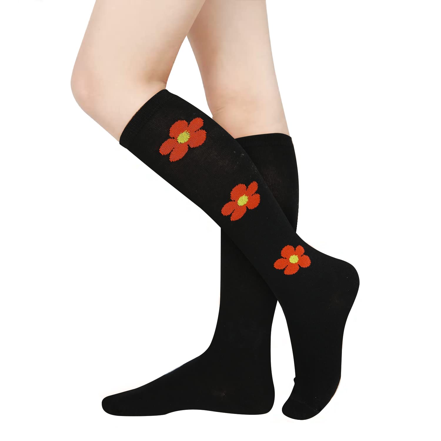 Colorful Knee High Socks for Women - Neon Rainbow Athletic & Cosplay Socks for Dance, Sports & Costumes