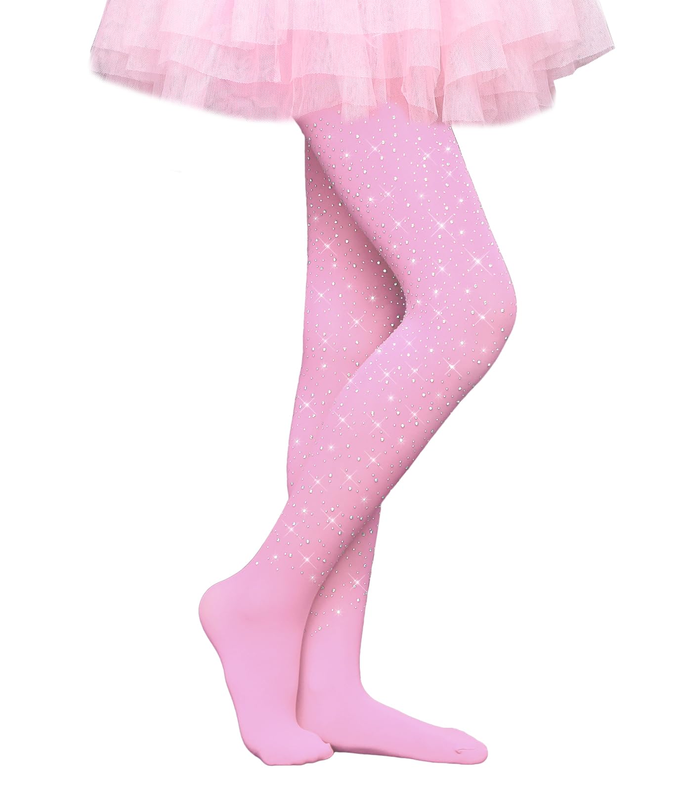 Sparkly Rhinestone Tights for Girls - Ultra Soft Footed Dance Stockings - Perfect for Ballet, Cosplay & Party Costume Accessories