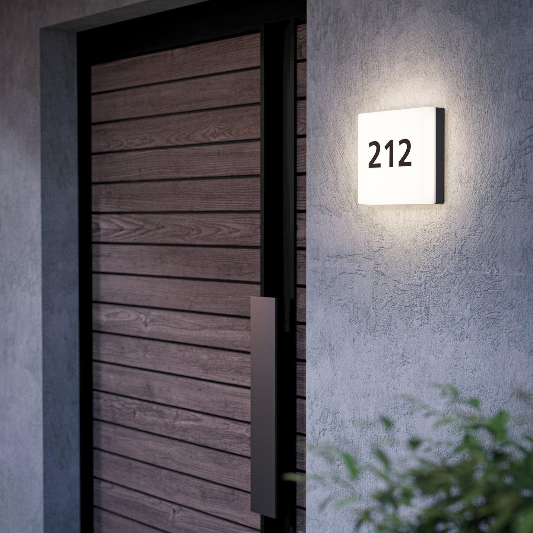 Eglo Cornale Grey Outdoor Wall Light with House Number - IP44 Rated, Weatherproof Exterior Lighting for Porch, Garage & Garden